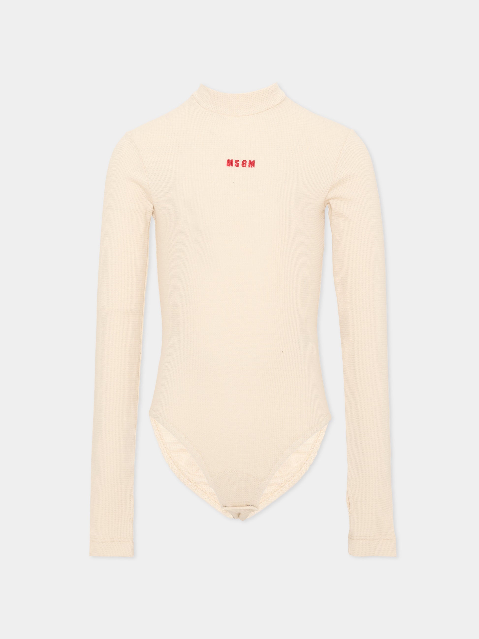 Vestito marrone per bambina con logo,Msgm Kids,F6MSJGDB082 MS093