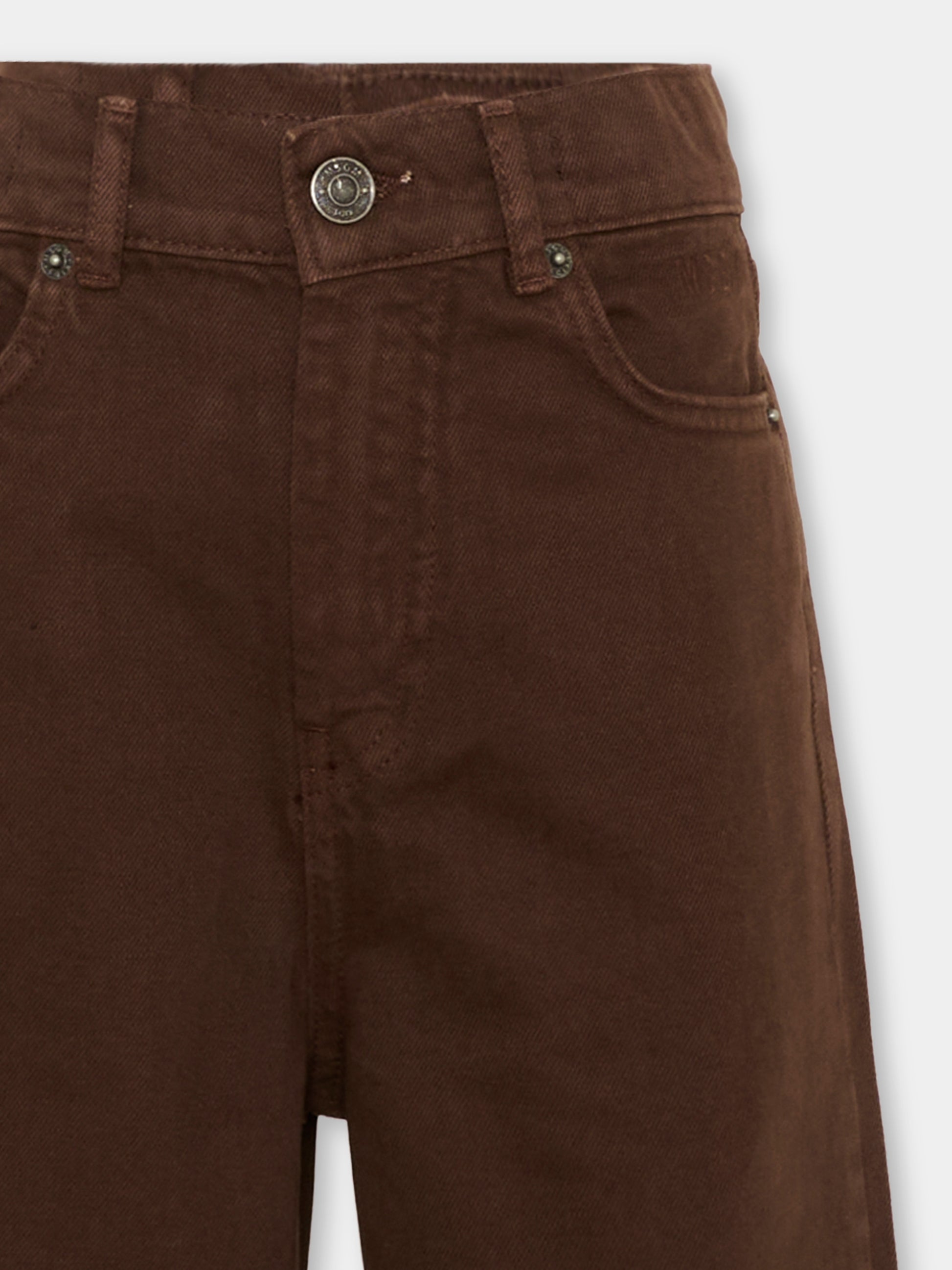 Jeans marrone per bambina con logo,Msgm Kids,F6MSJGDP051 110