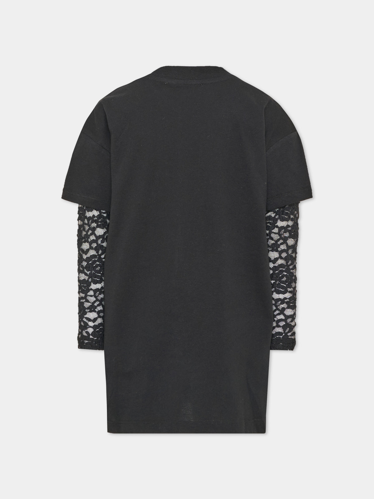 Vestito nero per bambina con logo,Msgm Kids,F6MSJGDR131 110