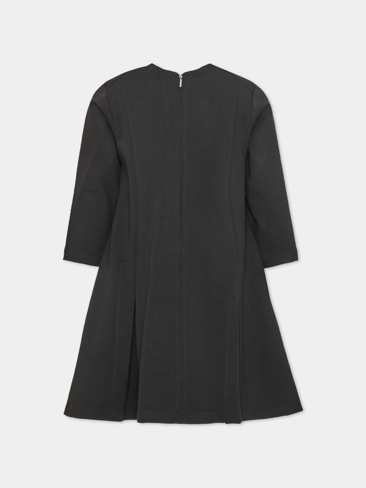 Vestito a manica lunga nero per bambina con logo,Msgm Kids,F6MSJGDR325 110