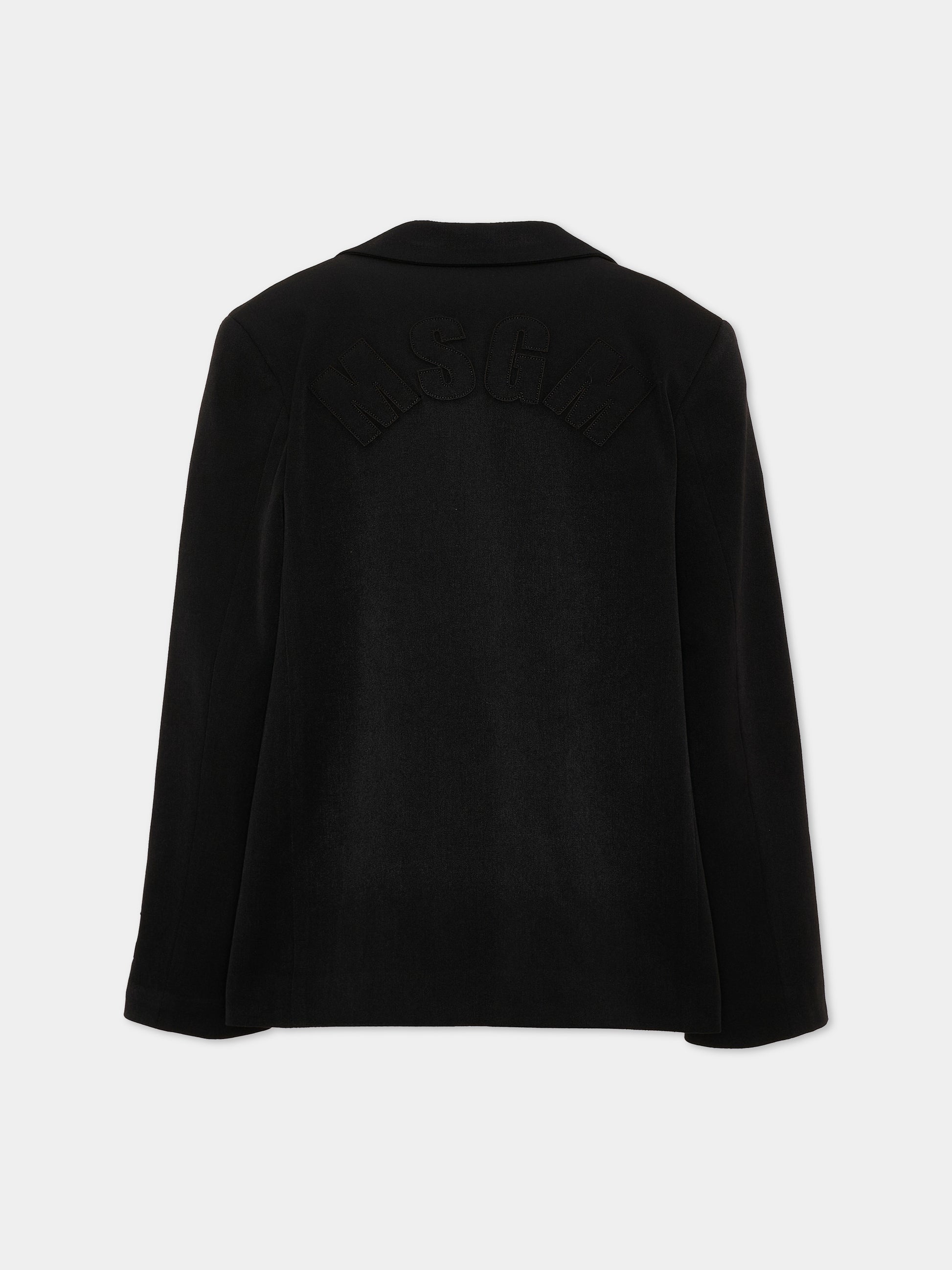 Giacca nera per bambina con logo,Msgm Kids,F6MSJGJK100 110