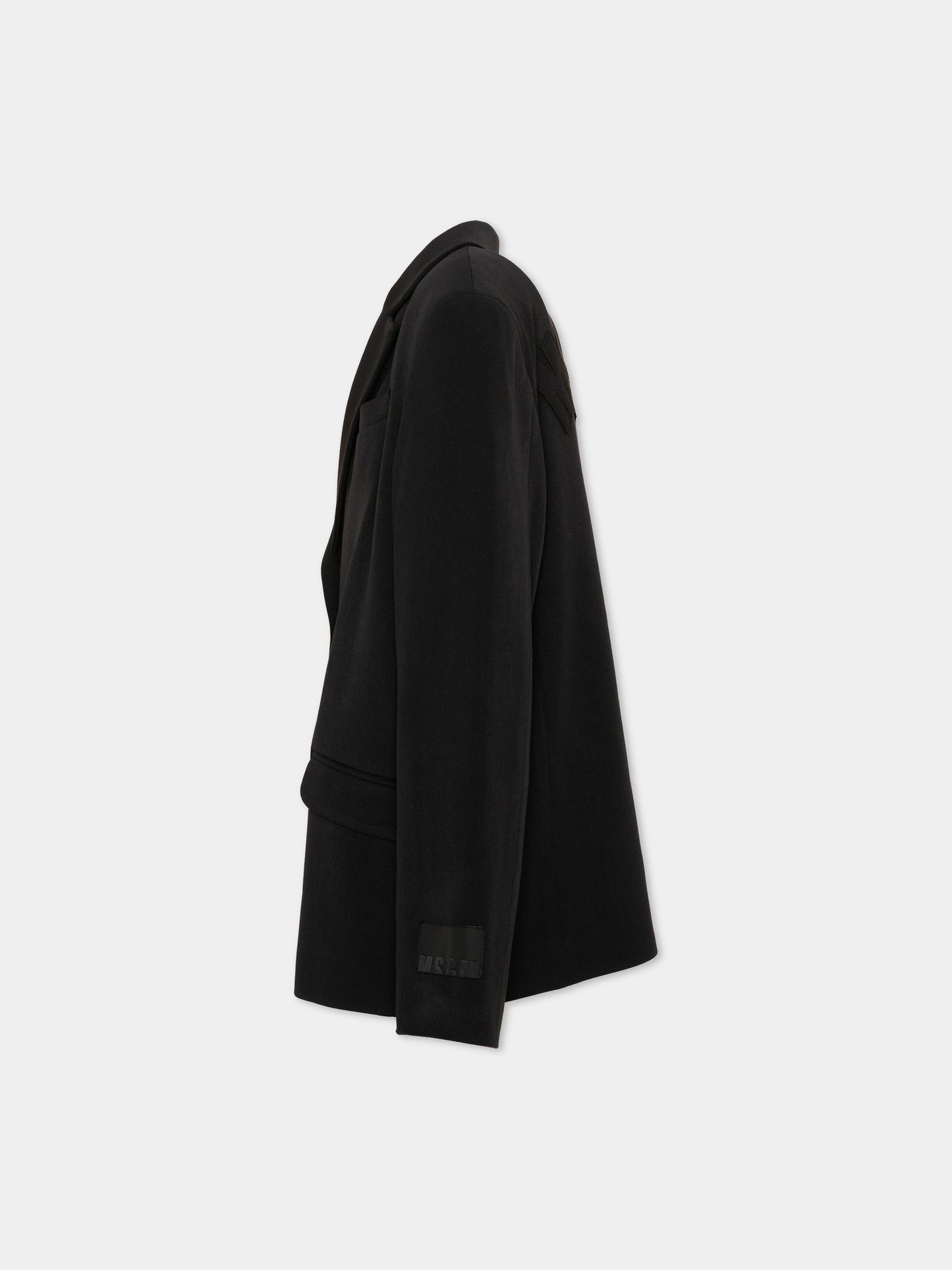 Giacca nera per bambina con logo,Msgm Kids,F6MSJGJK100 110
