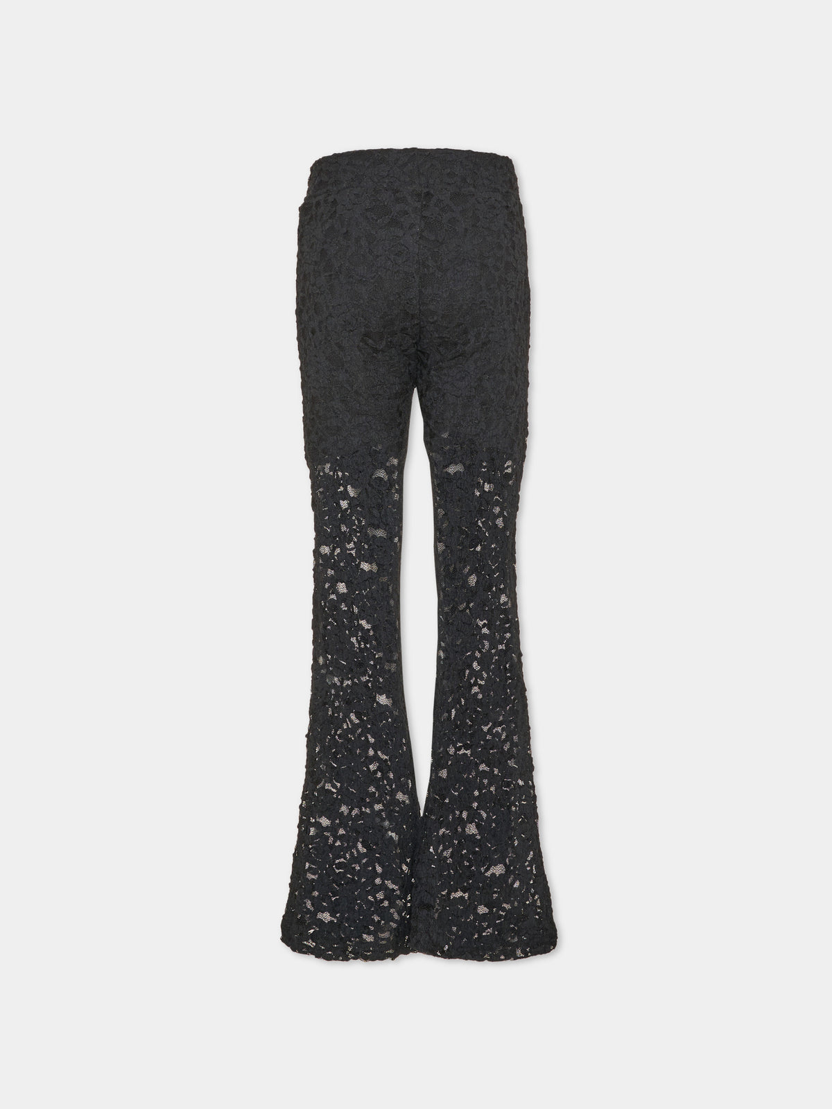 Pantalone nero per bambina in pizzo,Msgm Kids,F6MSJGLG130 110