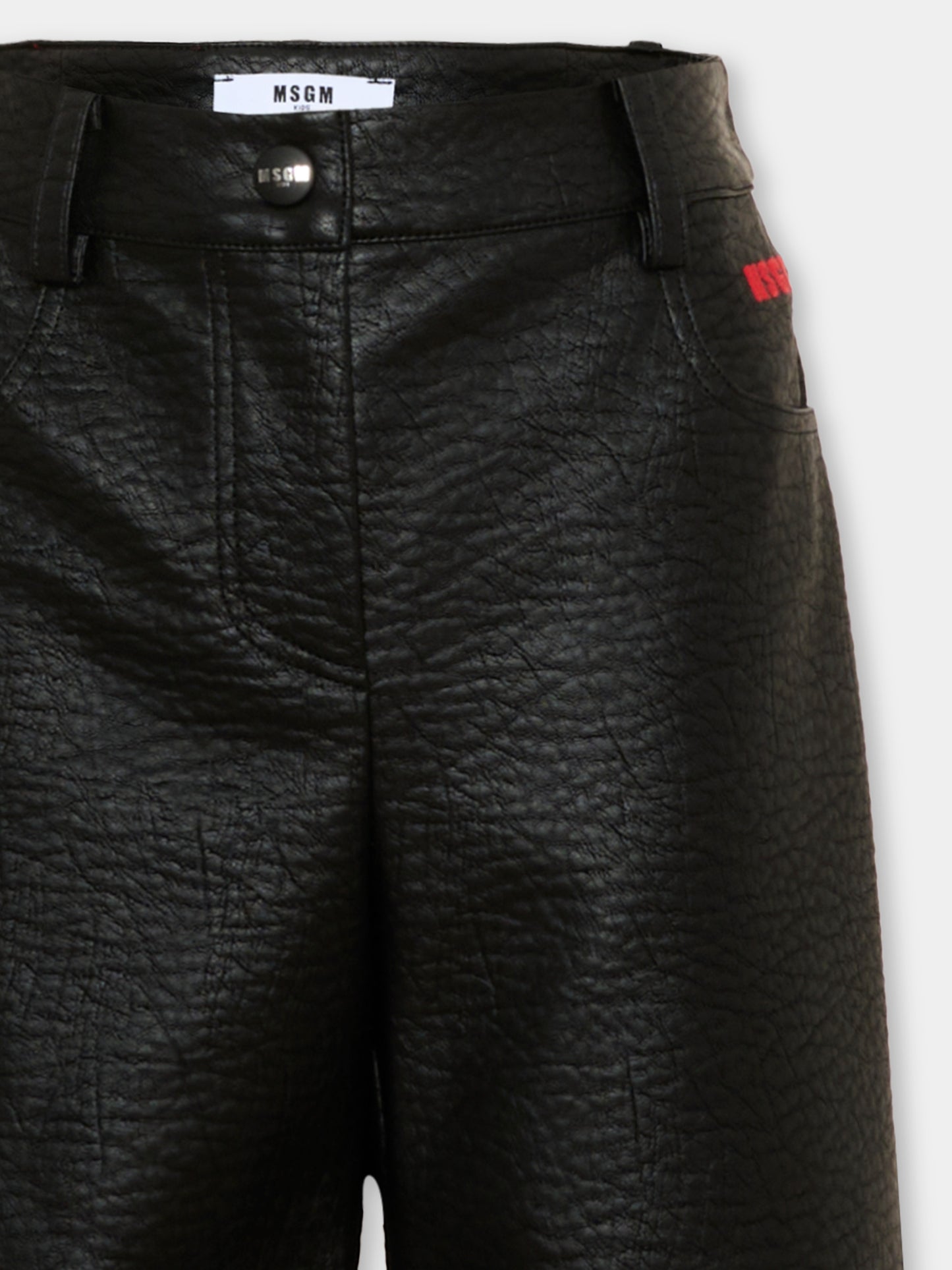 Pantalone nero per bambina con logo,Msgm Kids,F6MSJGPA125 110