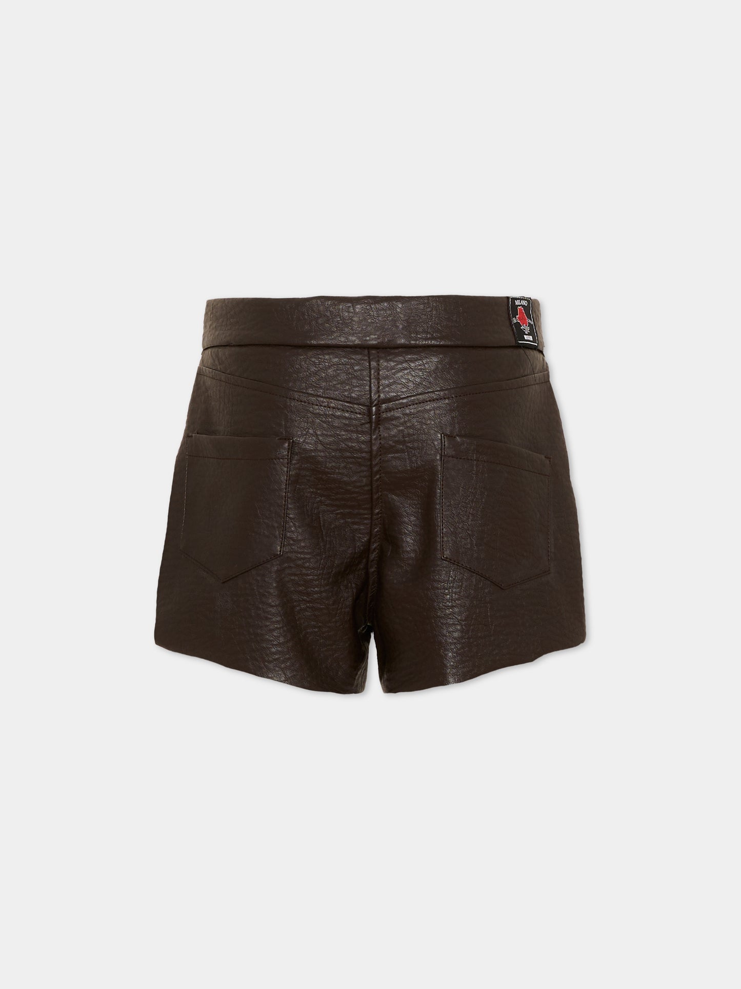 Shorts marrone per bambina con logo,Msgm Kids,F6MSJGSH080 943