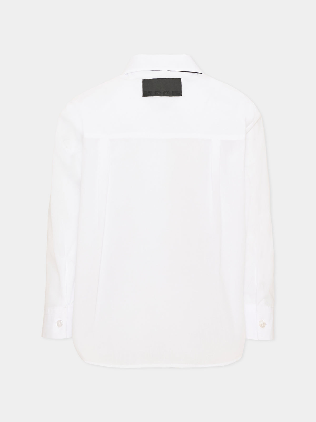 Camicia bianca per bambina con cravatta,Msgm Kids,F6MSJGSI214 001