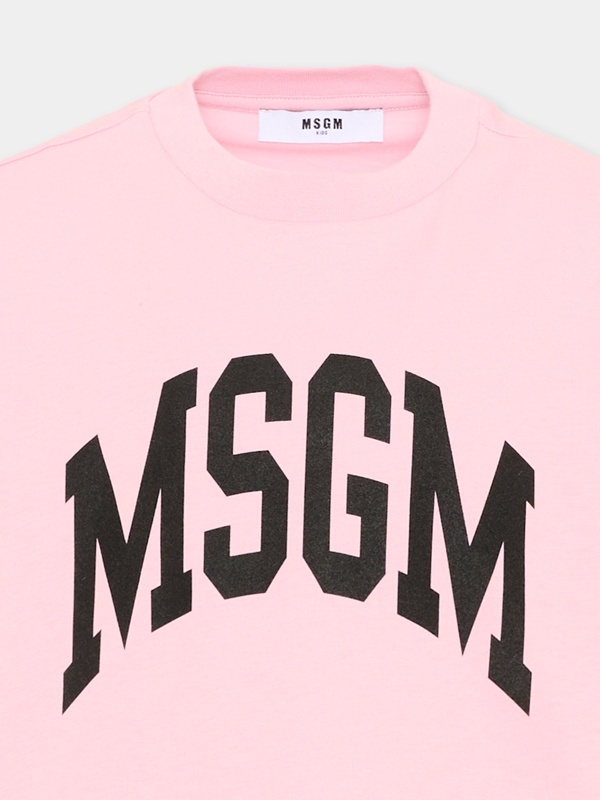 T-Shirt rosa logo MSGM per bambina,Msgm Kids,F6MSJGTH042 MS090