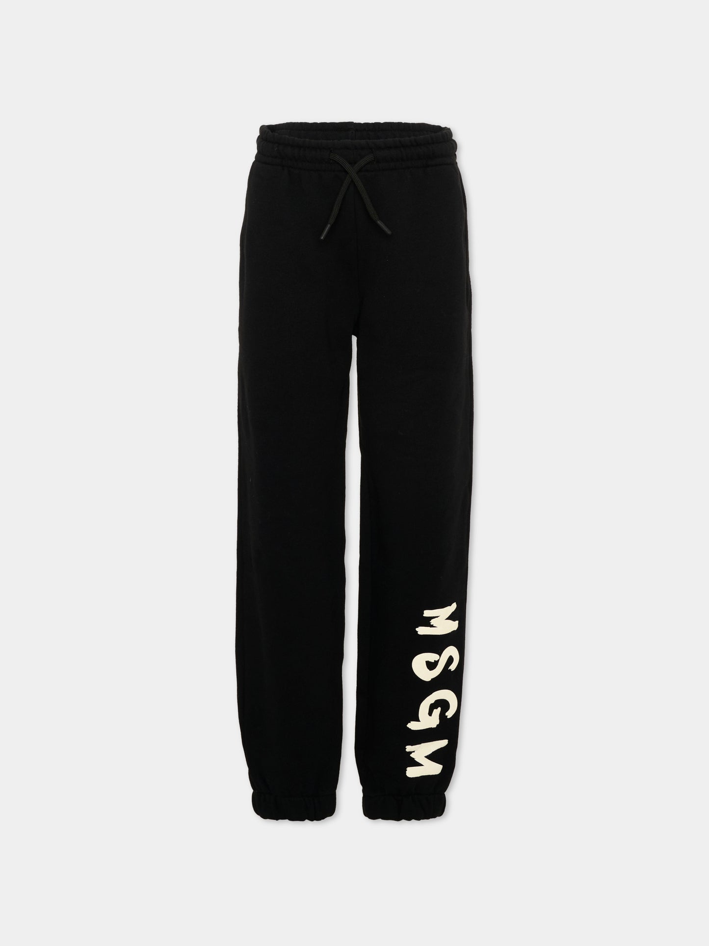 Pantaloni sportivi neri per bambini con logo,Msgm Kids,F6MSJUFP013 110