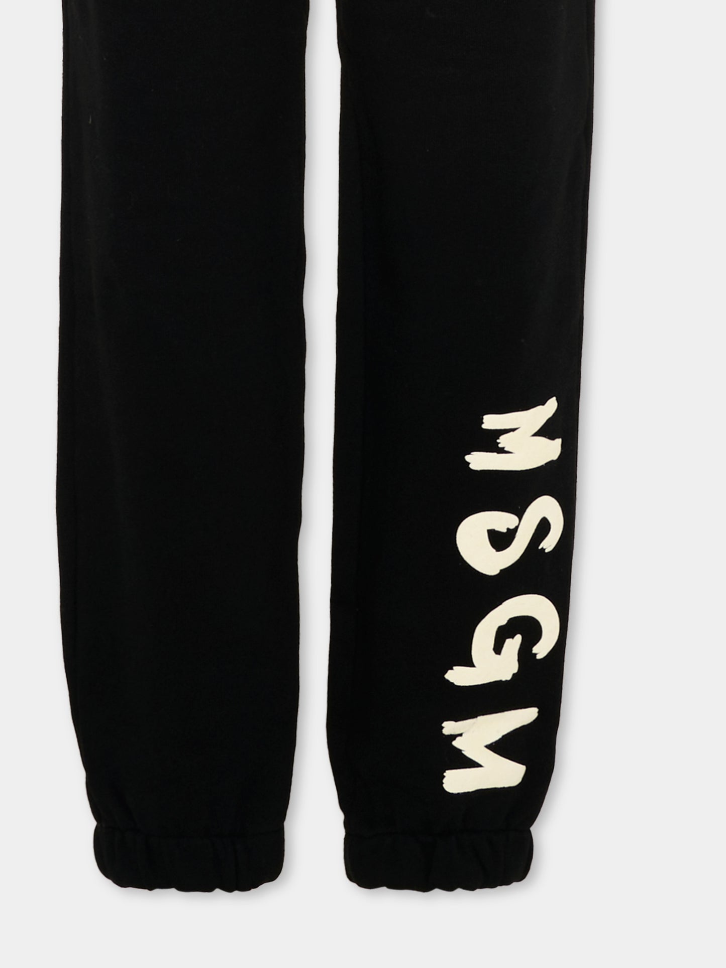 Pantaloni sportivi neri per bambini con logo,Msgm Kids,F6MSJUFP013 110