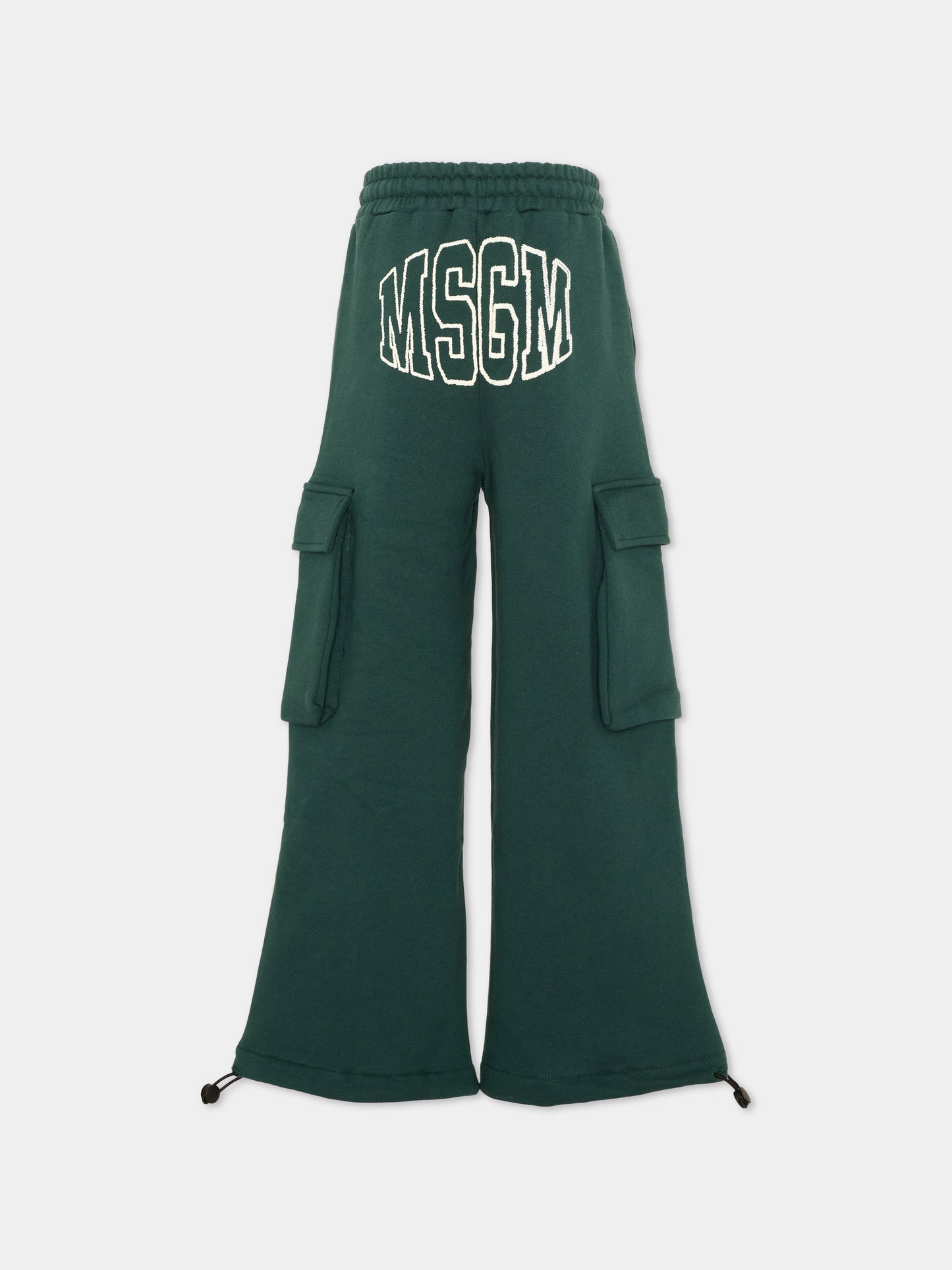 Pantalone verde per bambino con logo,Msgm Kids,F6MSJUFP036 MS095