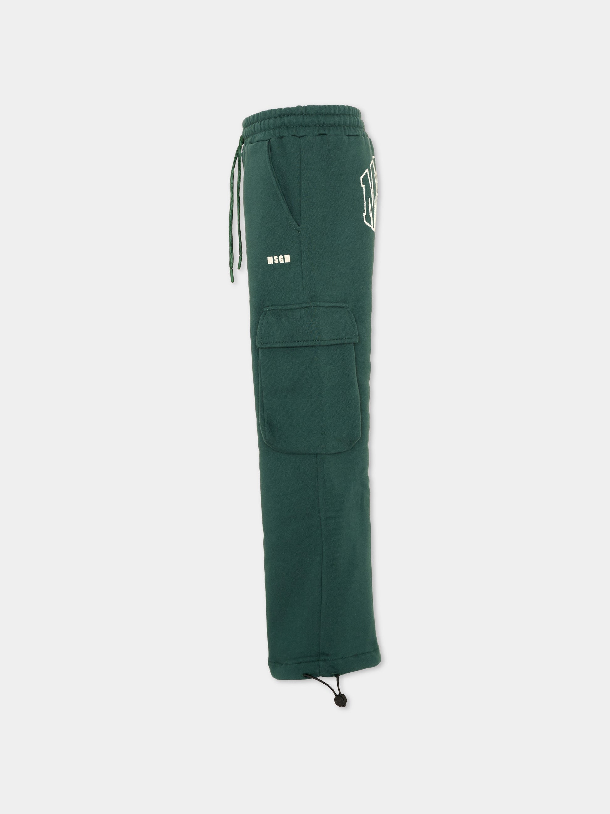 Pantalone verde per bambino con logo,Msgm Kids,F6MSJUFP036 MS095