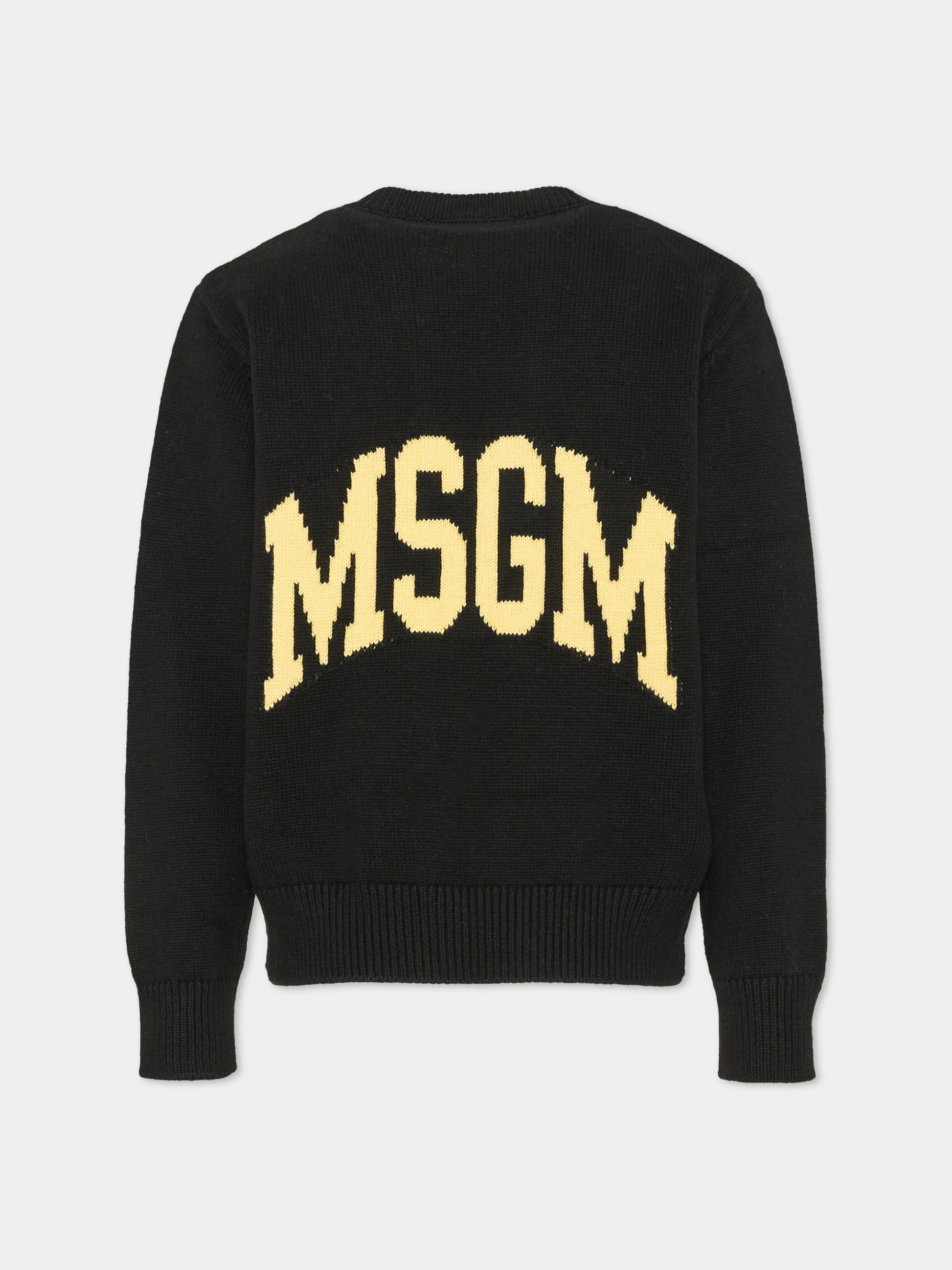 Maglione nero per bambino con logo,Msgm Kids,F6MSJUJP028 110
