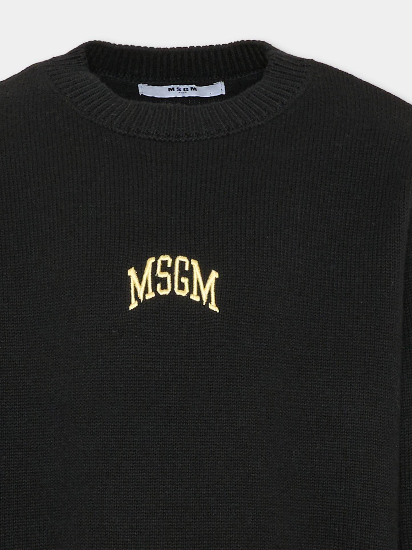 Maglione nero per bambino con logo,Msgm Kids,F6MSJUJP028 110