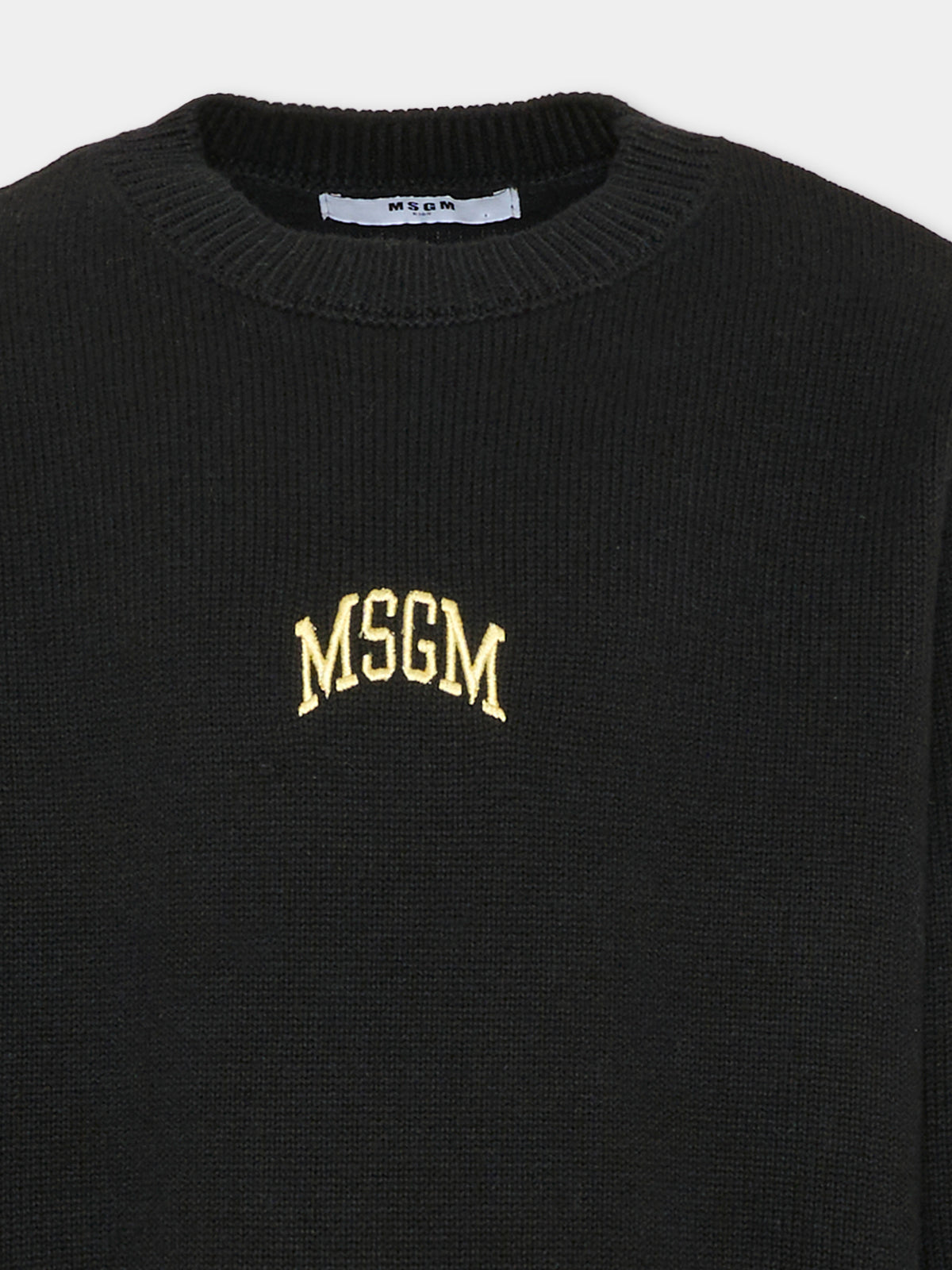 Maglione nero per bambino con logo,Msgm Kids,F6MSJUJP028 110