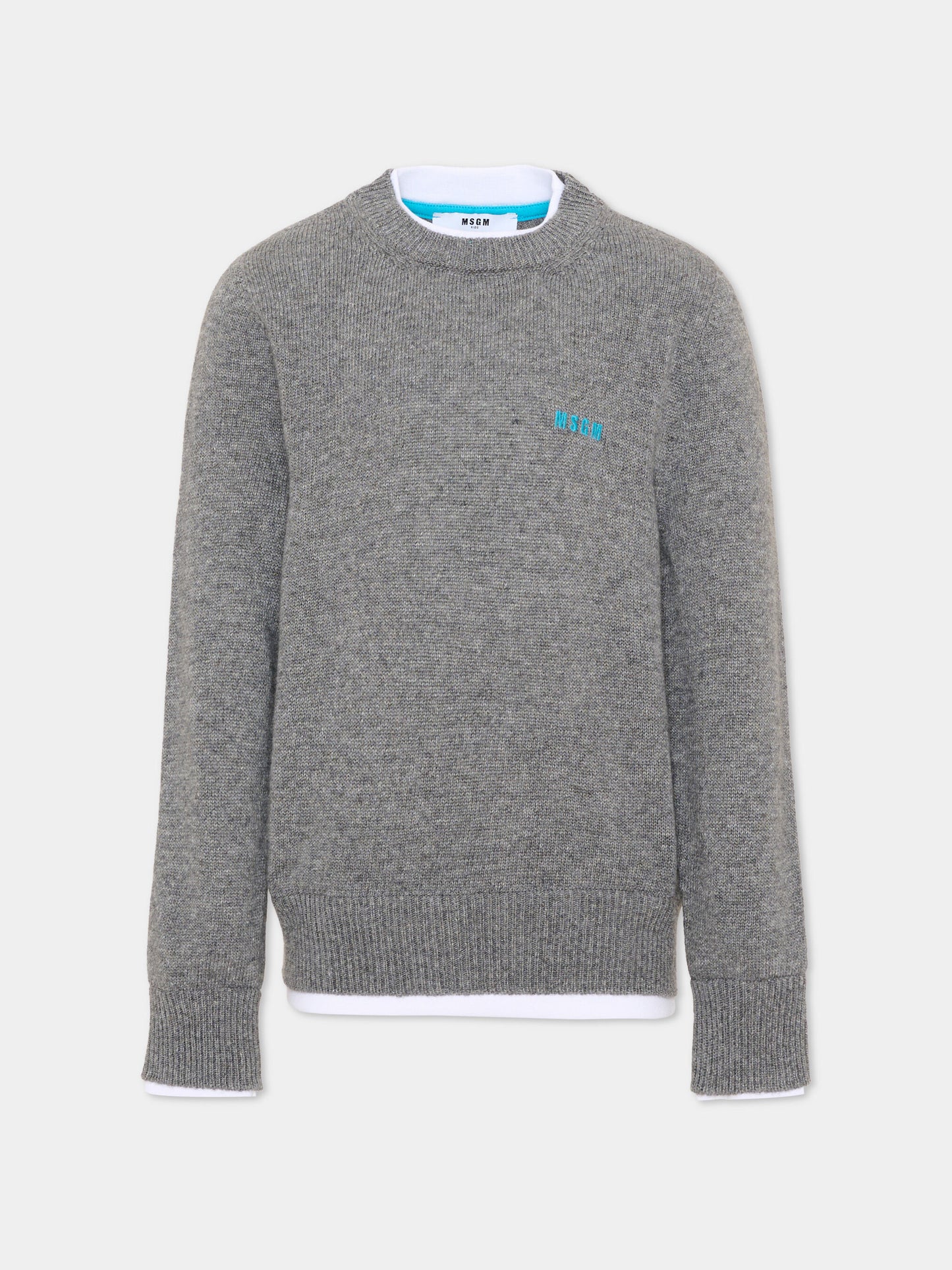 Maglione grigio per bambino con scritta