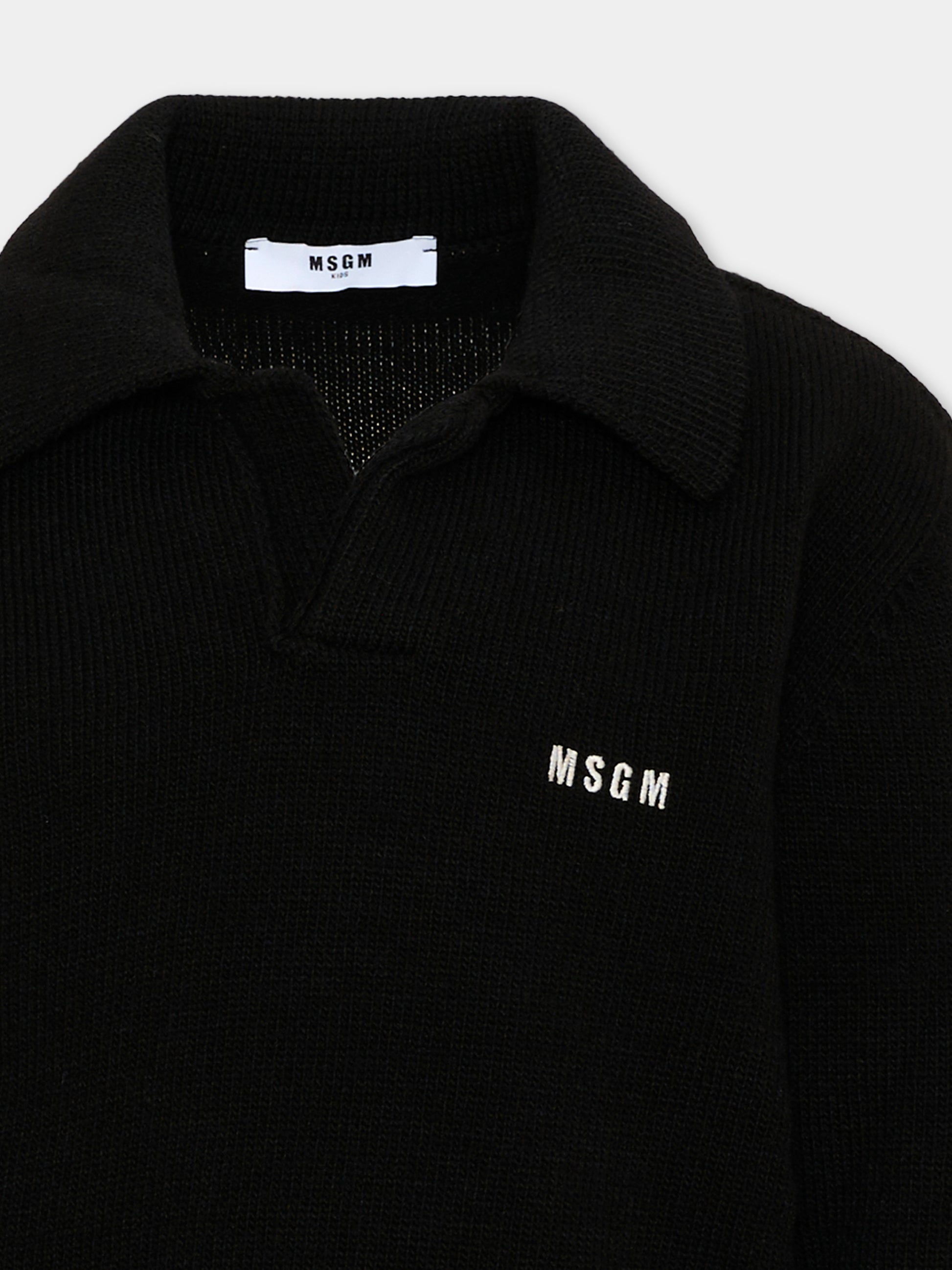 Maglione nero per bambini con logo,Msgm Kids,F6MSJUJP326 110