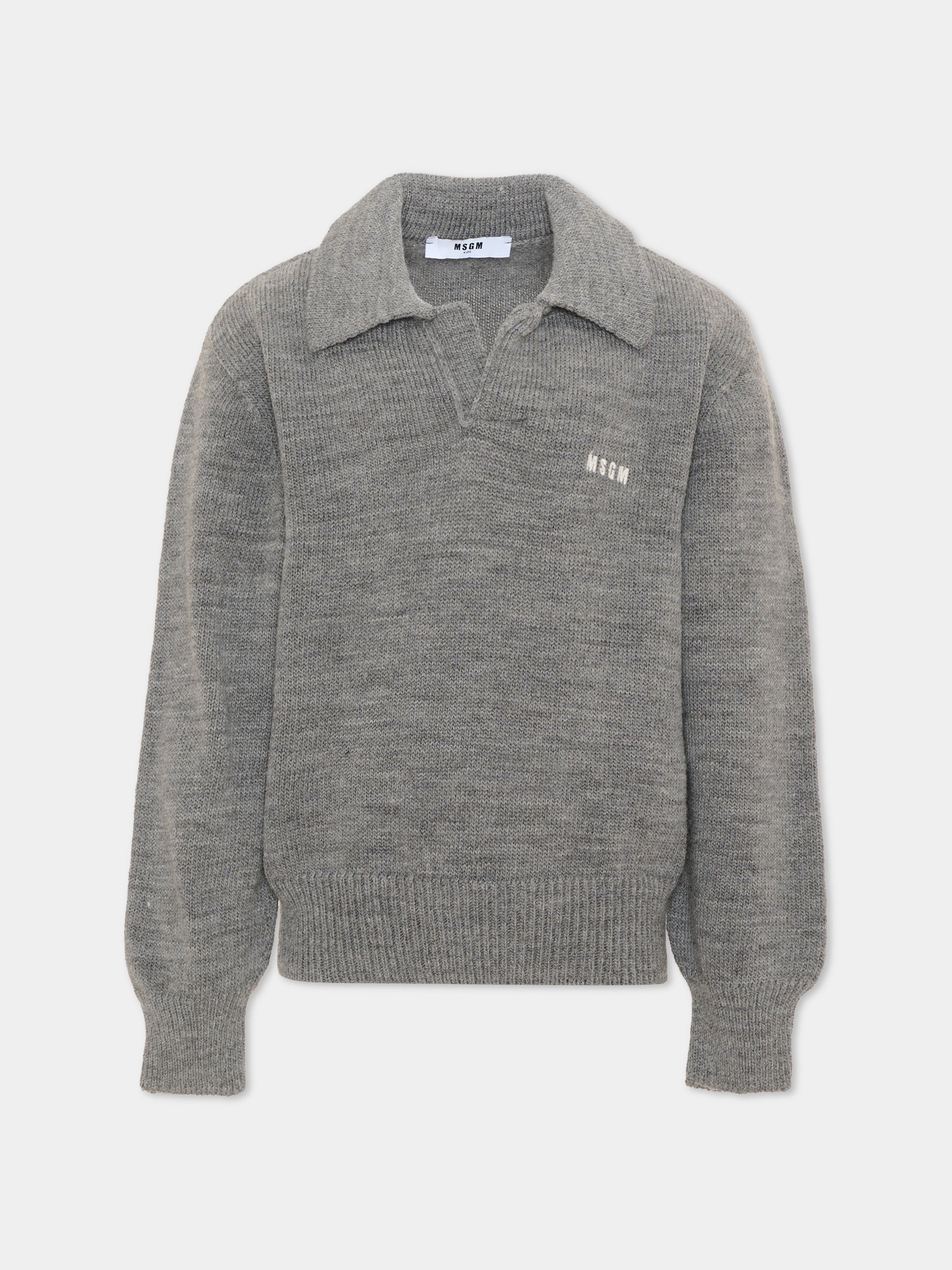 Maglione grigio per bambini con logo,Msgm Kids,F6MSJUJP326 271