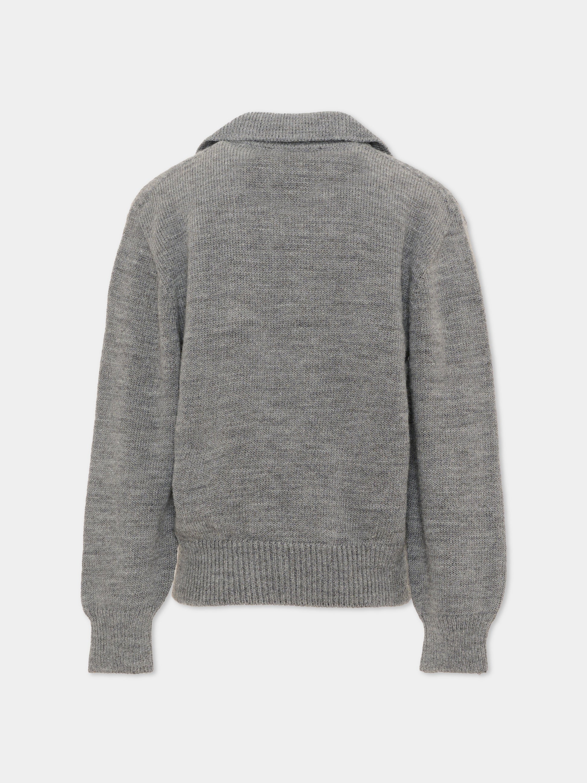 Maglione grigio per bambini con logo,Msgm Kids,F6MSJUJP326 271