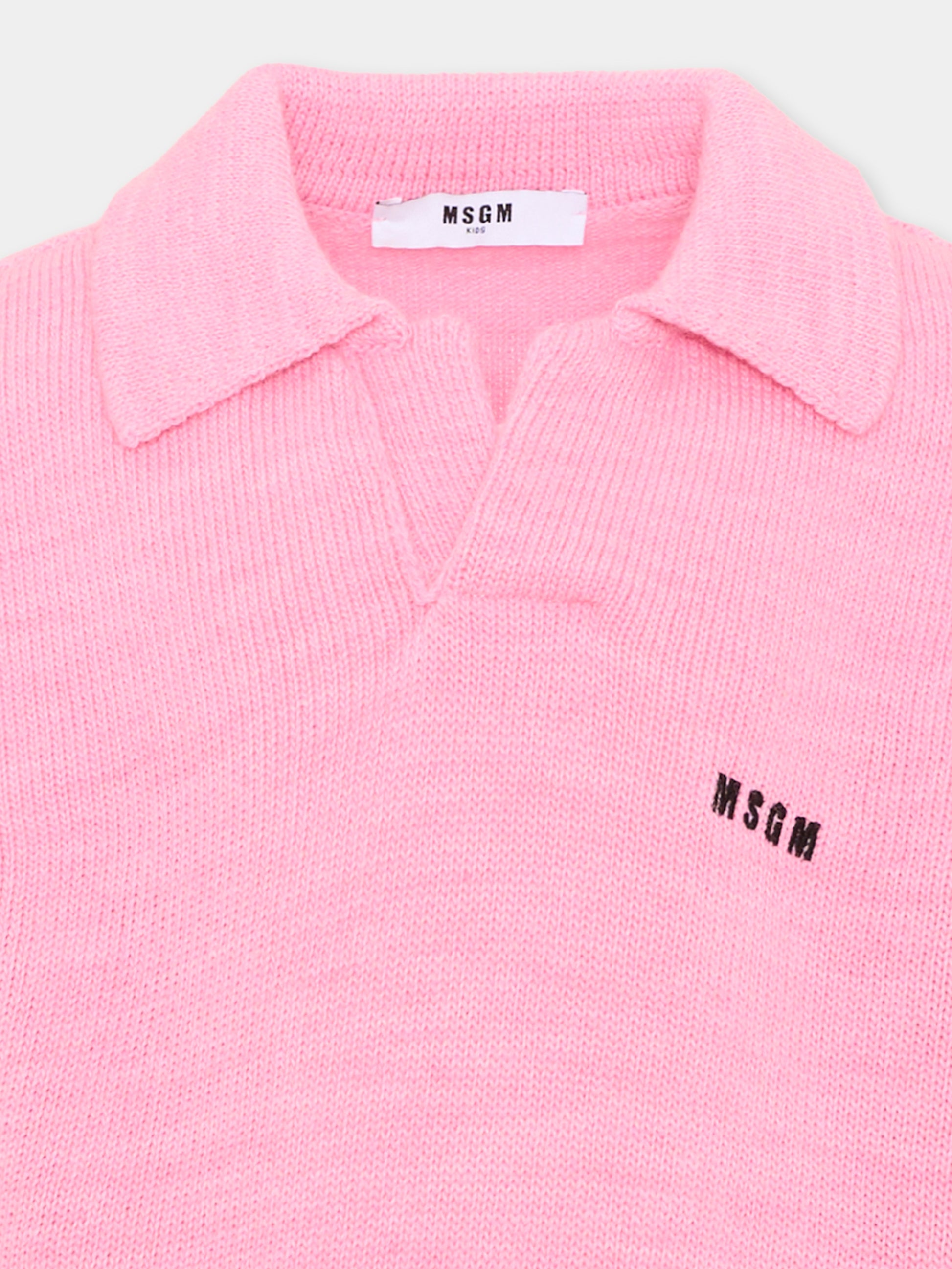 Maglione rosa per bambina con logo,Msgm Kids,F6MSJUJP326 MS090