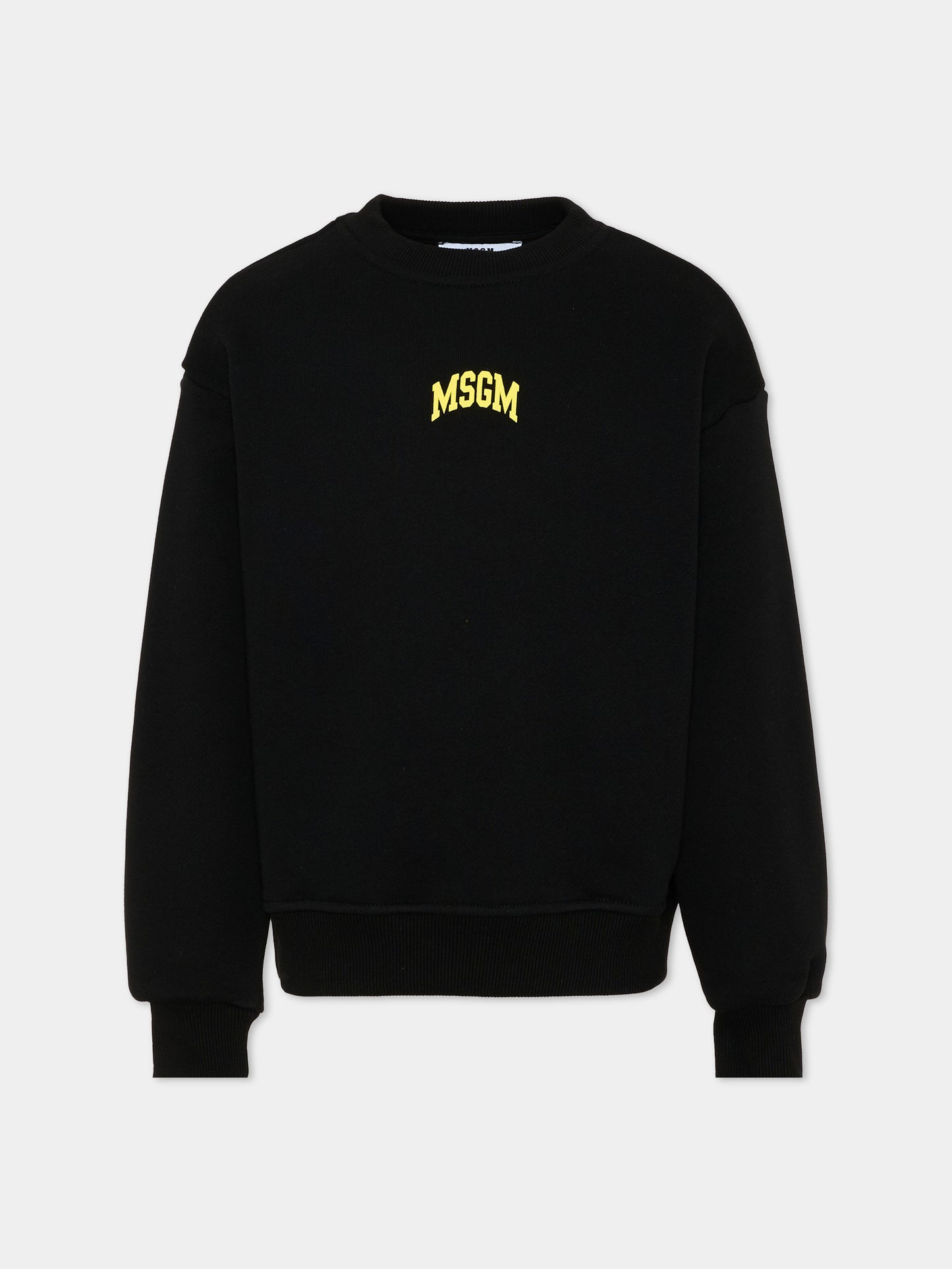 Felpa nera per bambini con logo,Msgm Kids,F6MSJUSW026 110