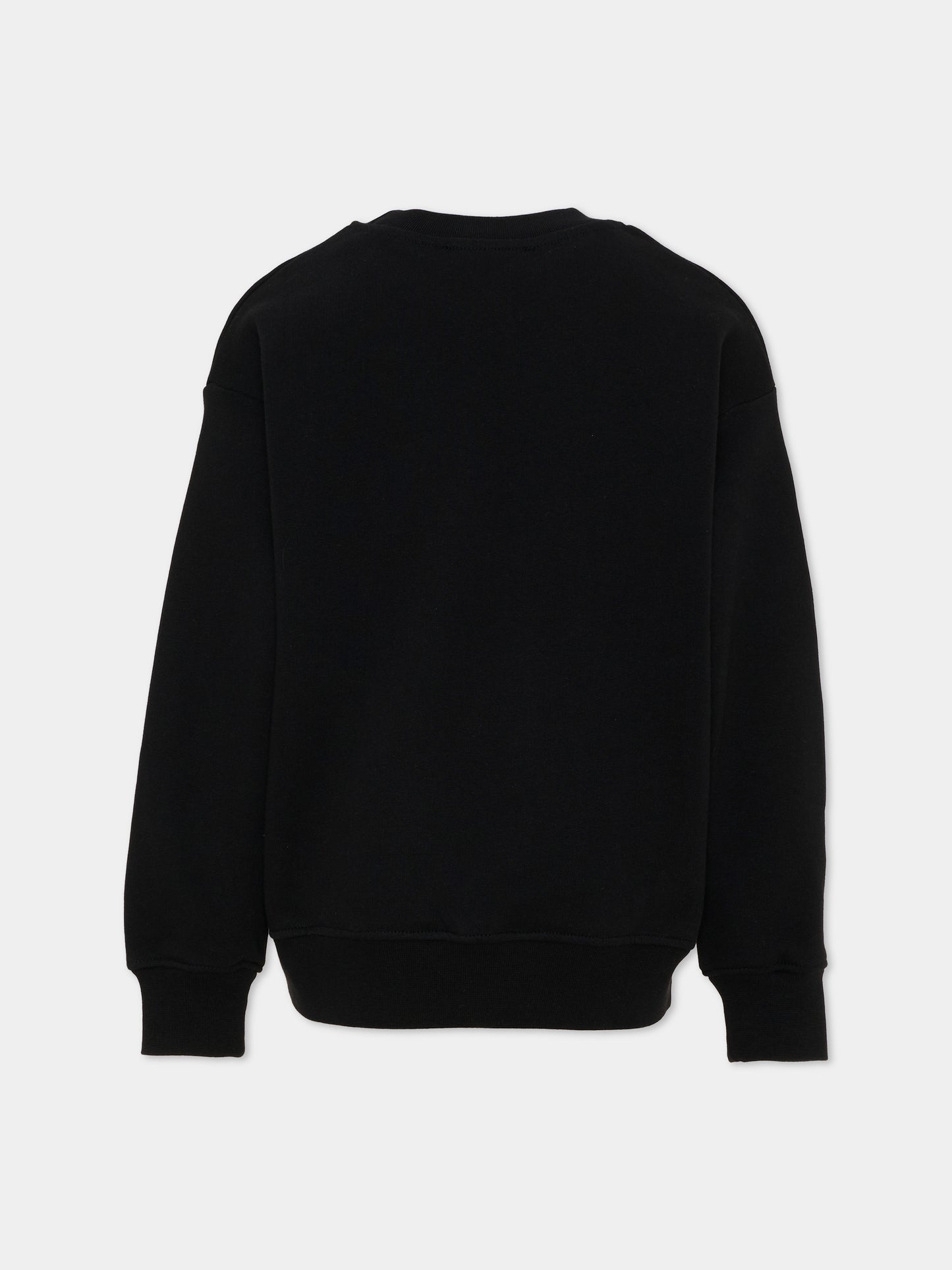 Felpa nera per bambini con logo,Msgm Kids,F6MSJUSW039 110