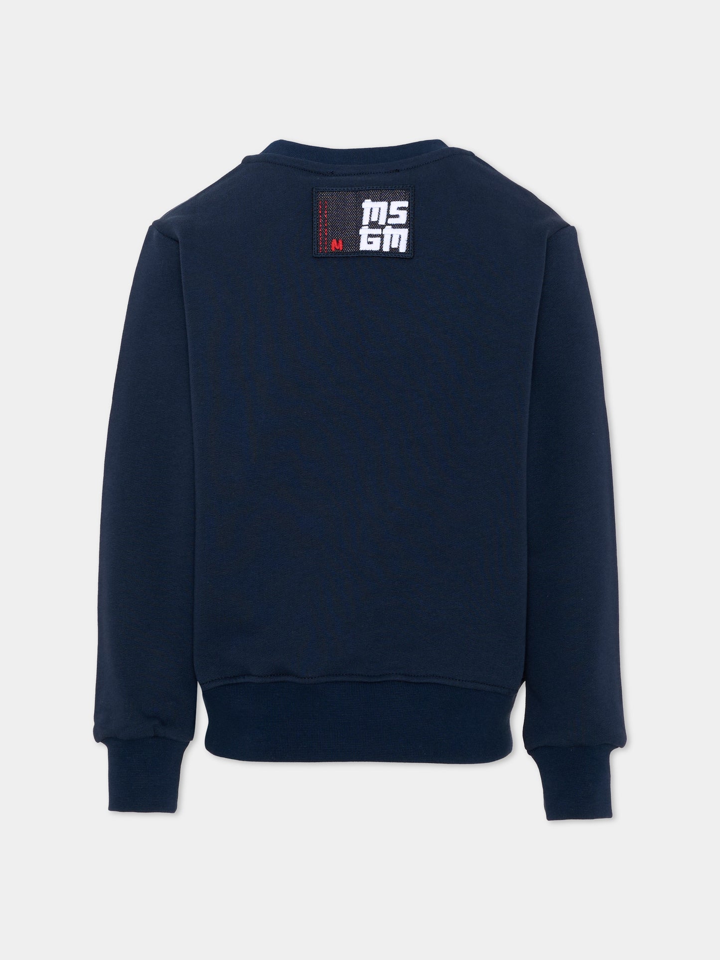 Felpa blu per bambini con logo,Msgm Kids,F6MSJUSW158 MS032