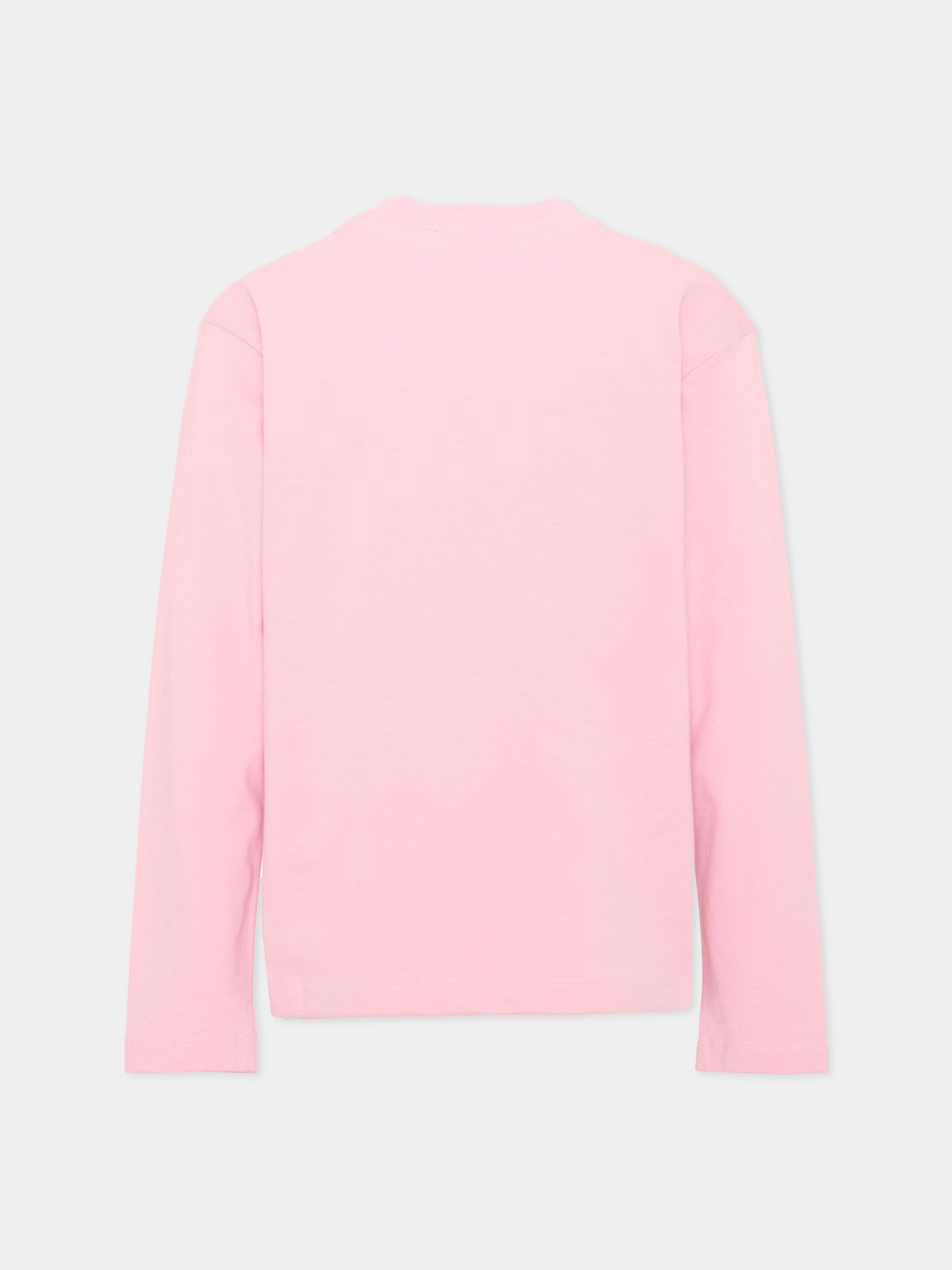 T-Shirt rosa per bambina con logo,Msgm Kids,F6MSJUTH012 MS090