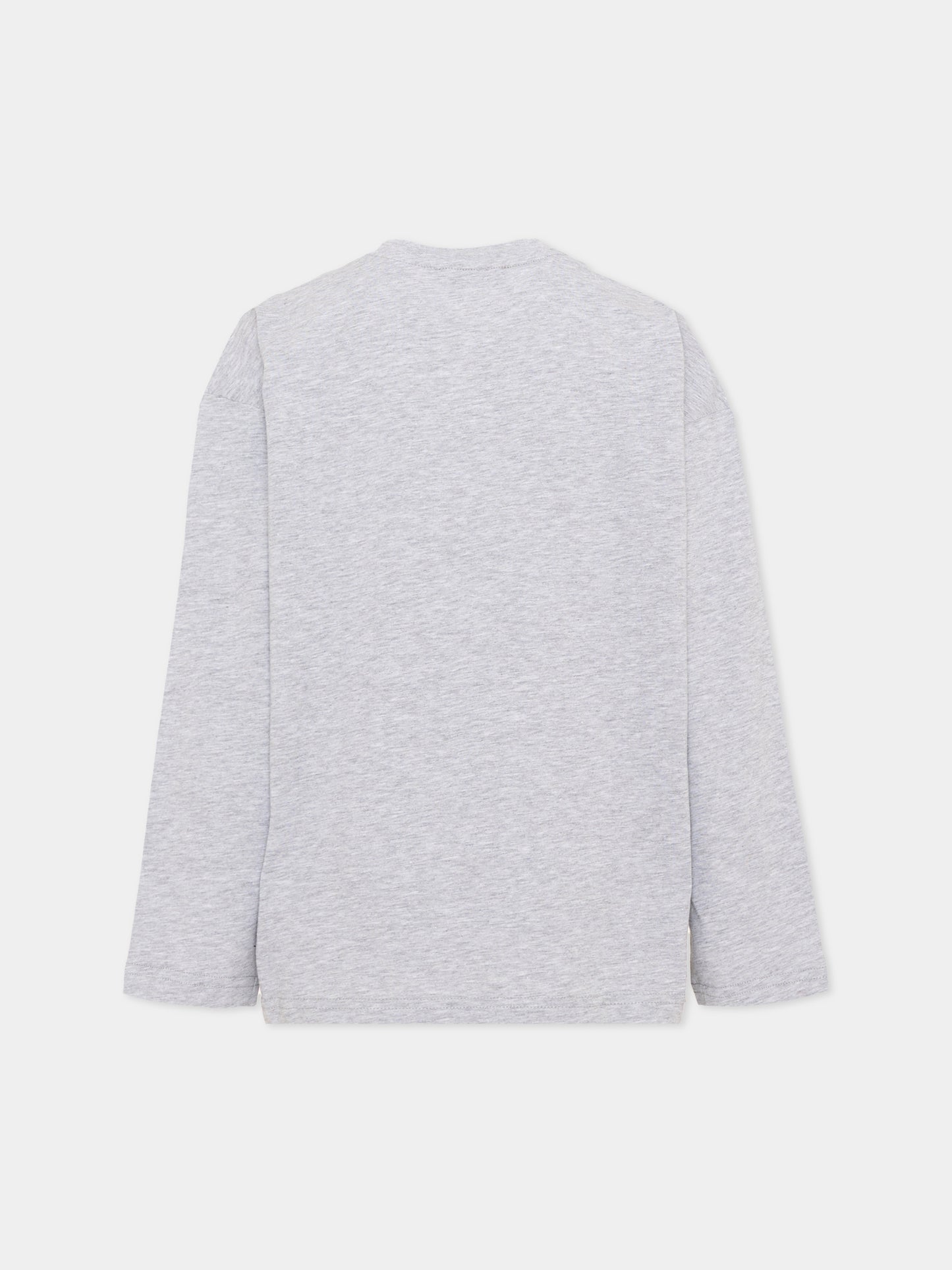 T-Shirt a manica lunga grigia logo per bambini,Msgm Kids,F6MSJUTH183 271