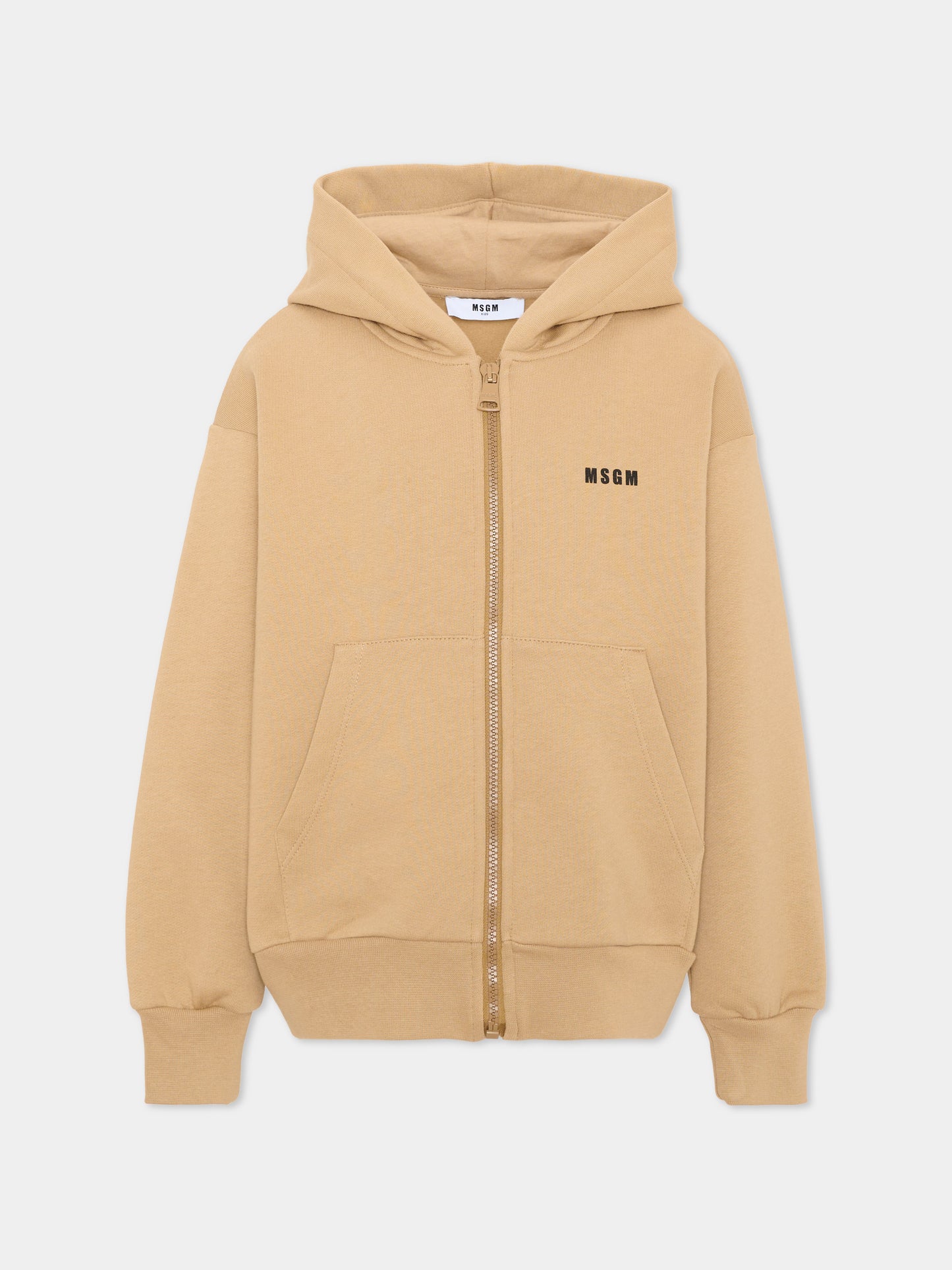 Felpa beige per bambini con logo,Msgm Kids,F6MSJUZH035 MS030