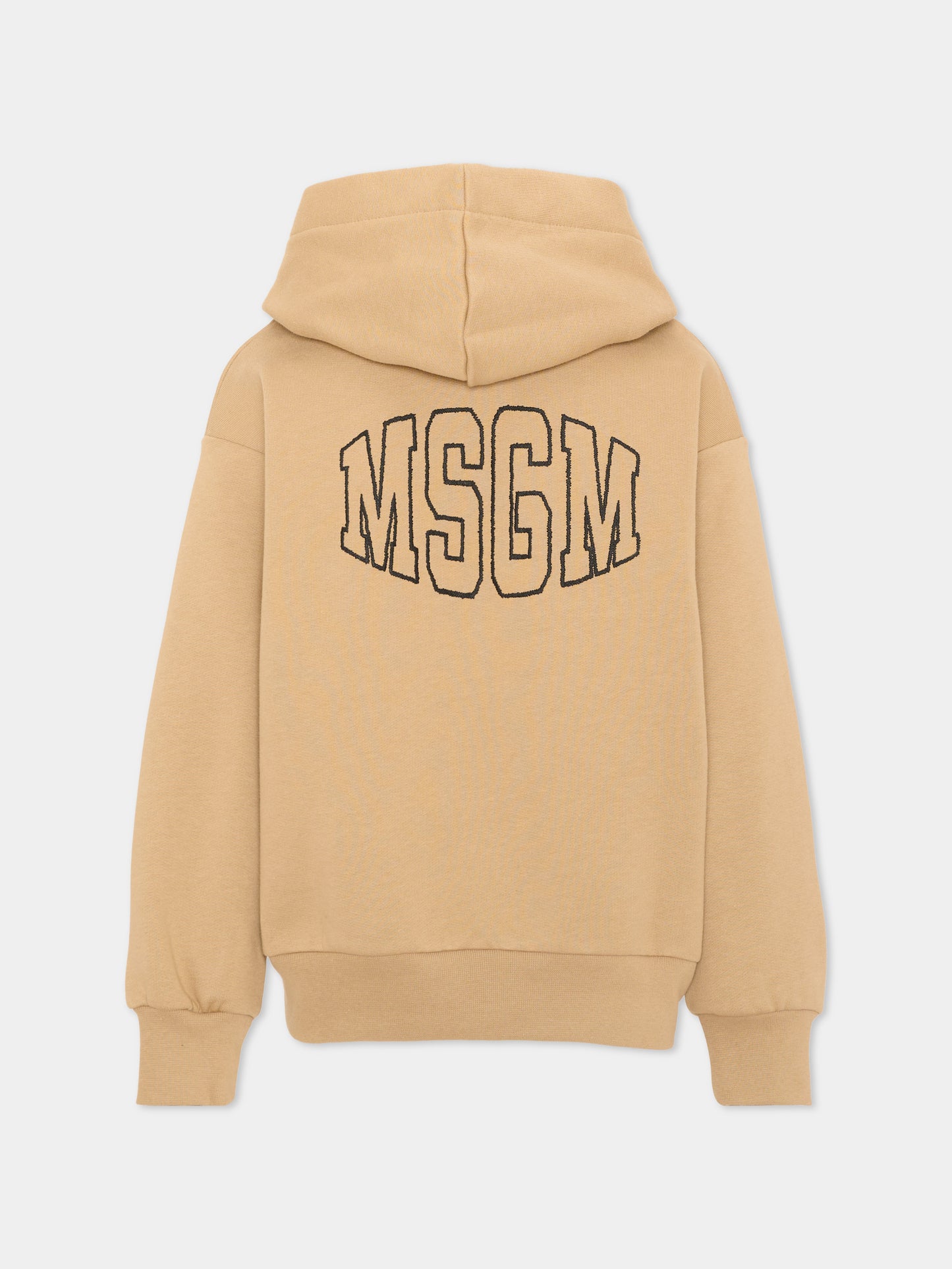 Felpa beige per bambini con logo,Msgm Kids,F6MSJUZH035 MS030
