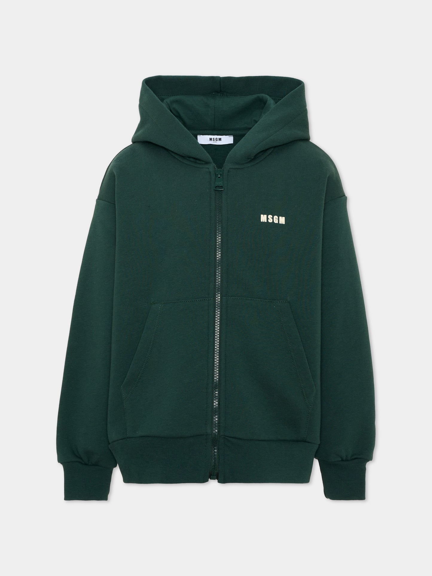 Felpa verde per bambini con logo,Msgm Kids,F6MSJUZH035 MS095