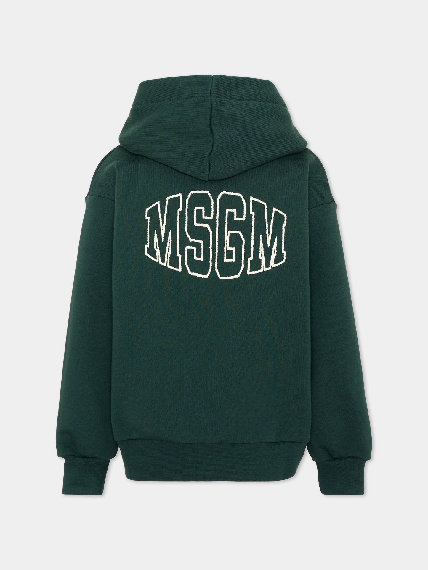 Felpa verde per bambini con logo,Msgm Kids,F6MSJUZH035 MS095