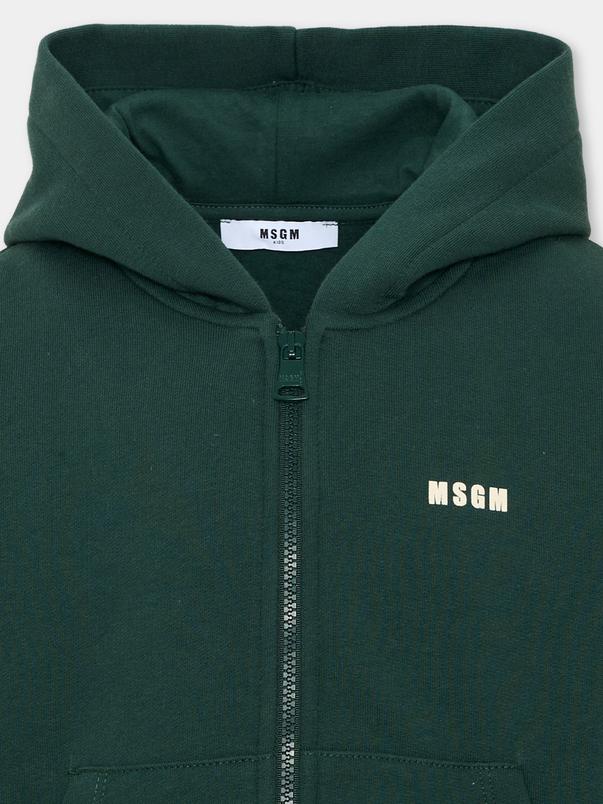 Felpa verde per bambini con logo,Msgm Kids,F6MSJUZH035 MS095
