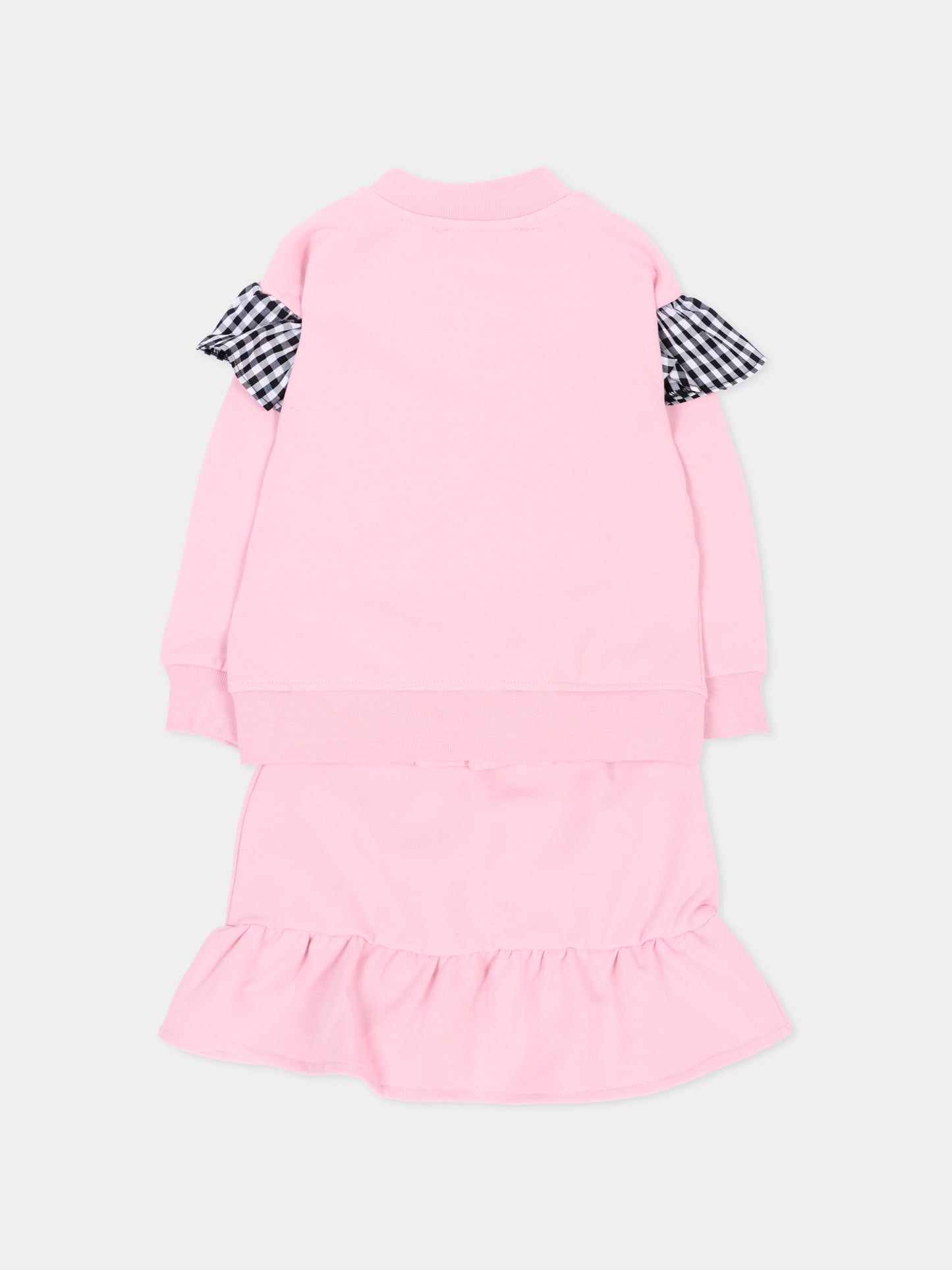 Completo sportivo lungo rosa con logo,Msgm Kids,F6MSNGBS368 MS090