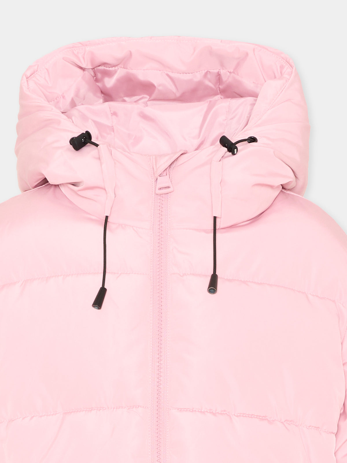 Piumino rosa per bambina con cappuccio,Msgm Kids,F6MSJUPF003 MS090