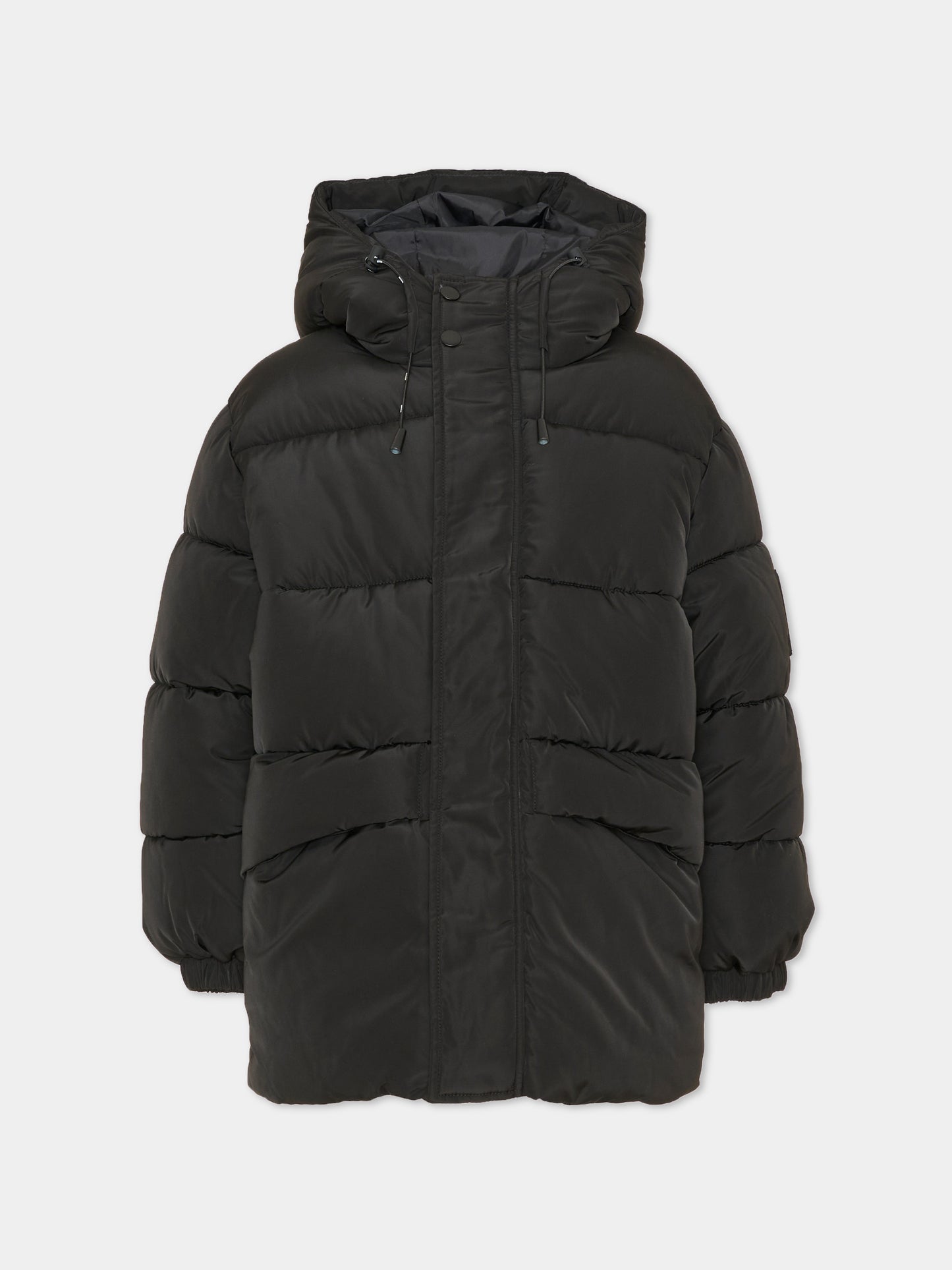 Piumino nero per bambini con cappuccio,Msgm Kids,F6MSJUPF004 110