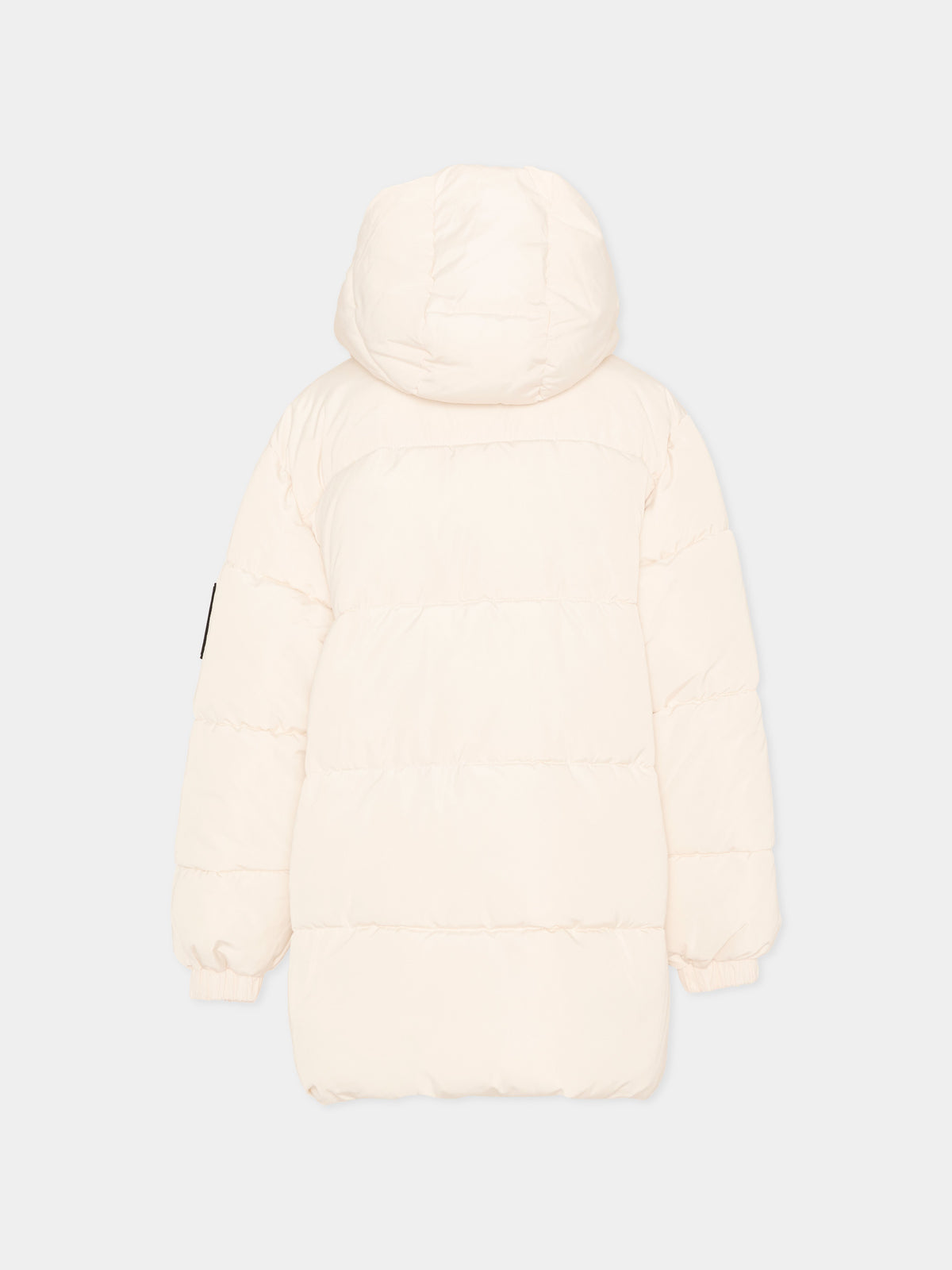 Piumino avorio per bambini con cappuccio,Msgm Kids,F6MSJUPF004 013