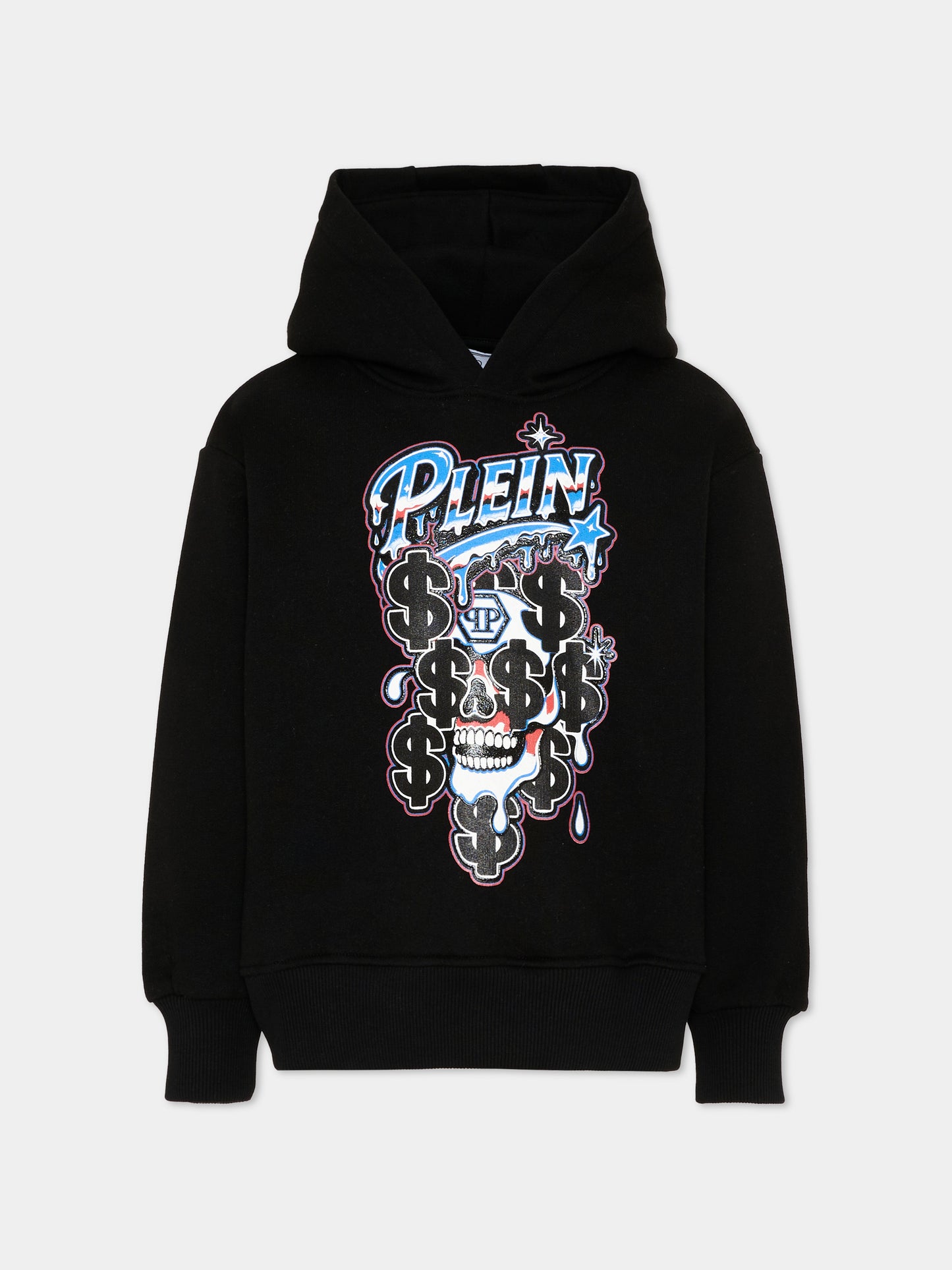 Felpa nera per bambino con logo,Philipp Plein Junior,F6PHJBHS161 110