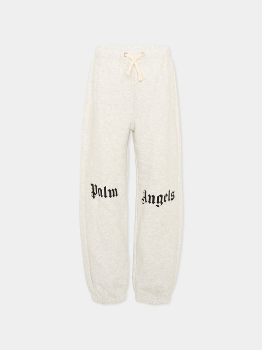 Pantalone grigio per bambino con logo,Palm Angels,F6PAJBFP016 101