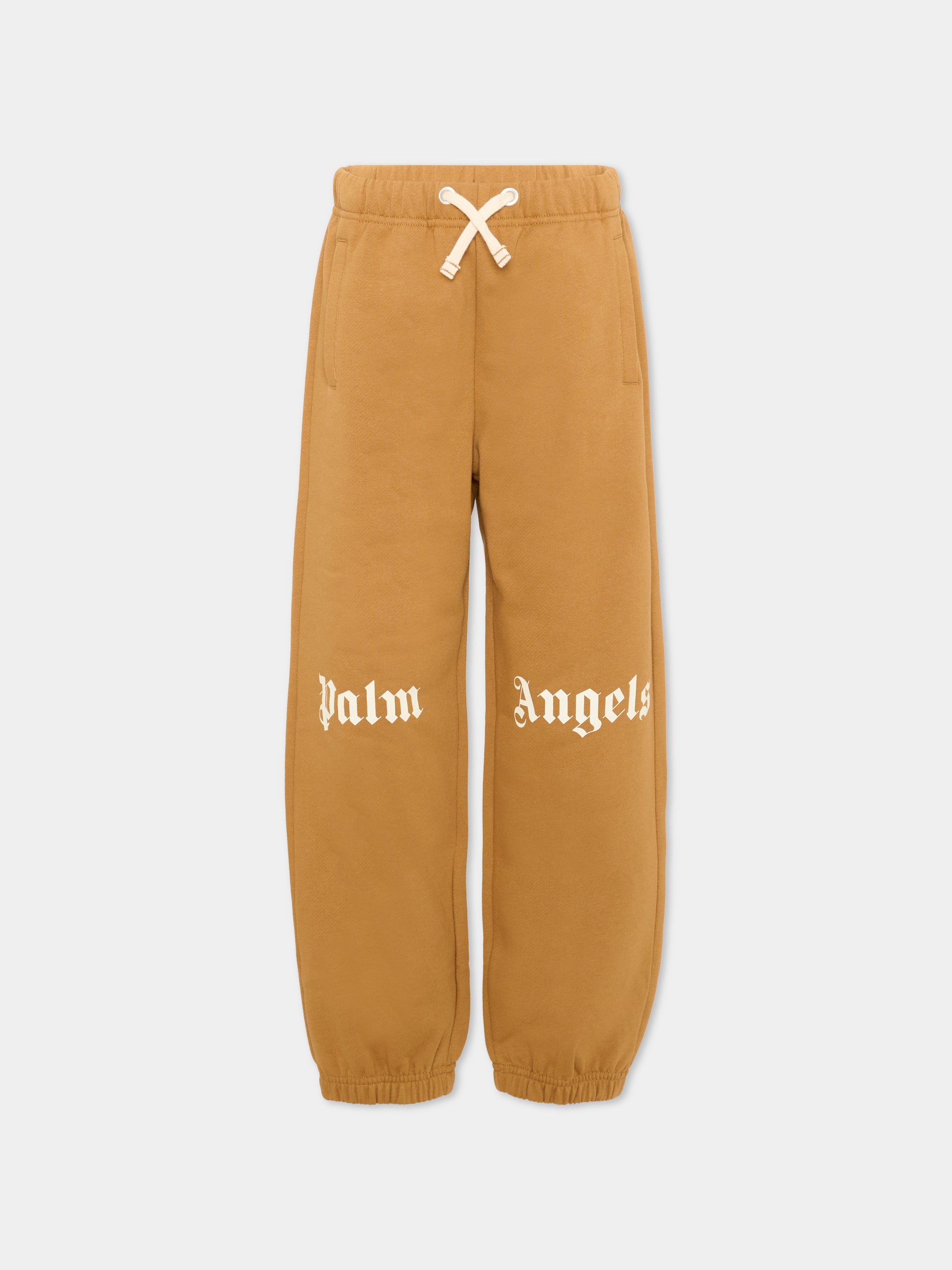 Pantalone beige per bambino con logo,Palm Angels,F6PAJBFP016 1531