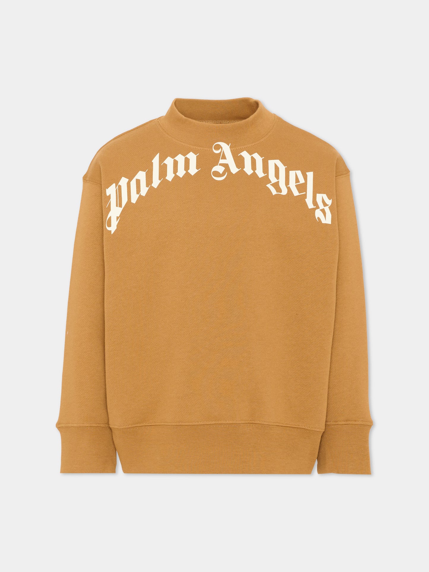 Felpa beige per bambini con logo,Palm Angels,F6PAJBSW014 1531