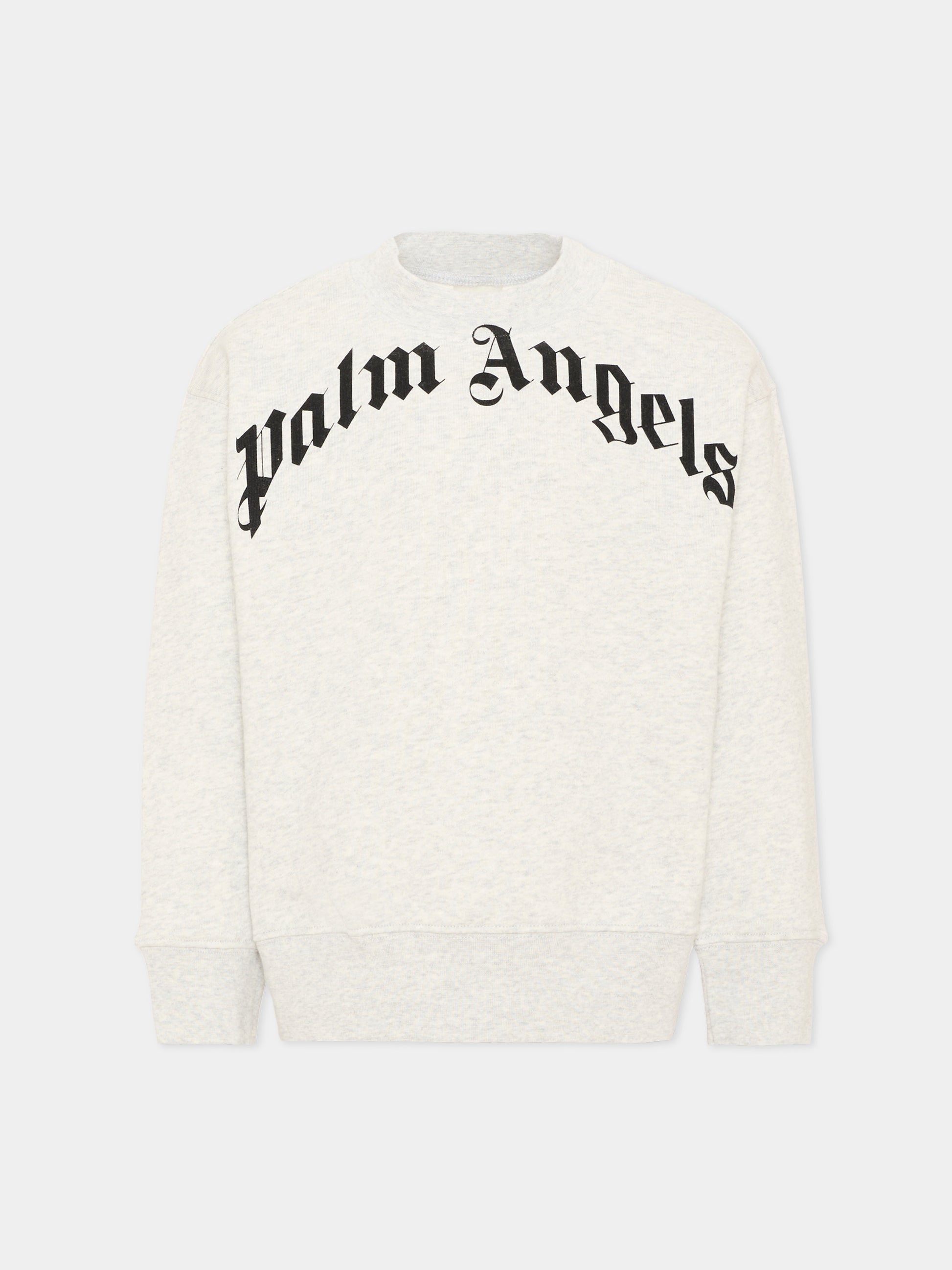 Felpa grigia per bambini con logo,Palm Angels,F6PAJBSW014 101