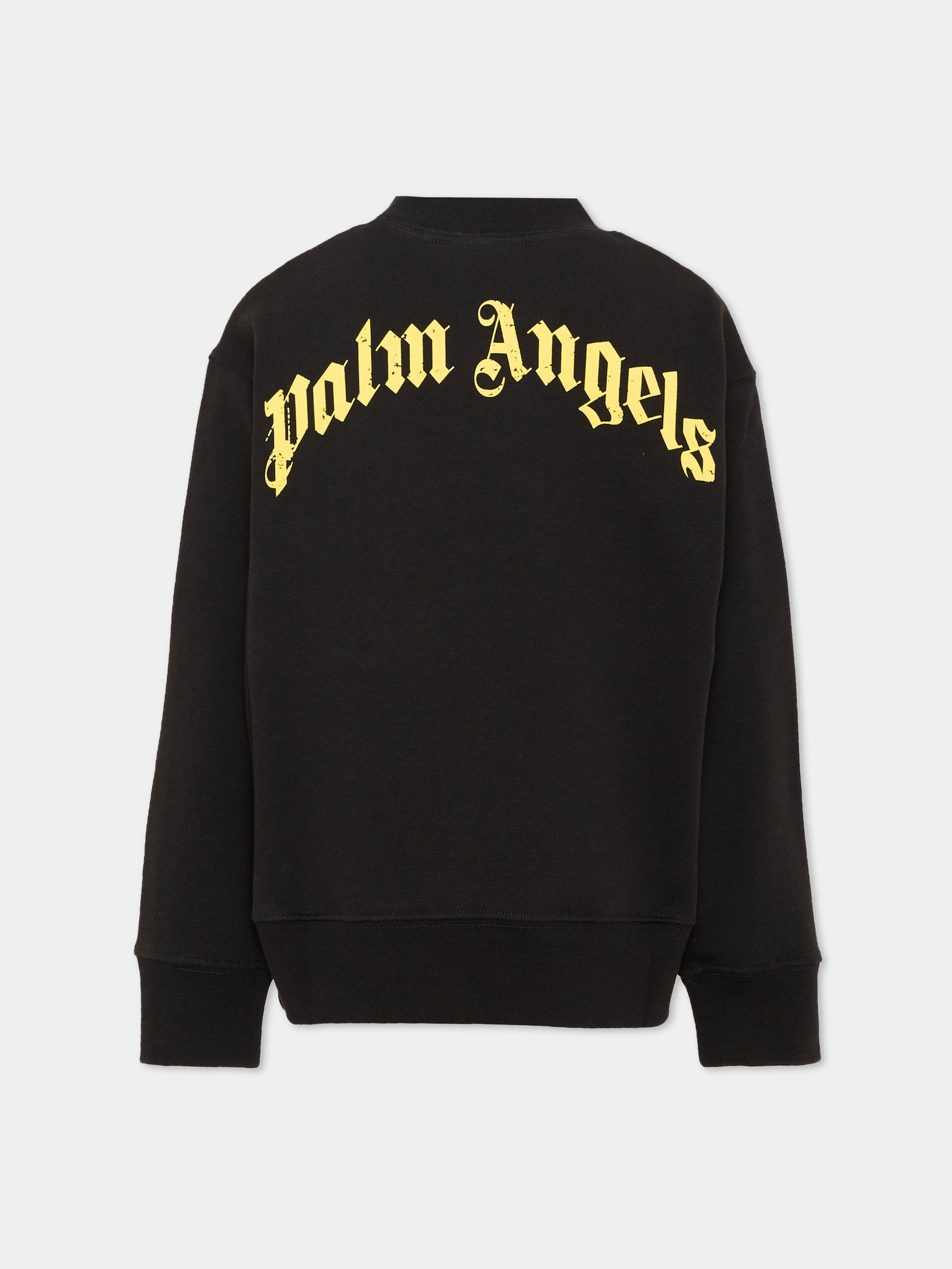 Felpa nera per bambini con logo,Palm Angels,F6PAJBSW140 110