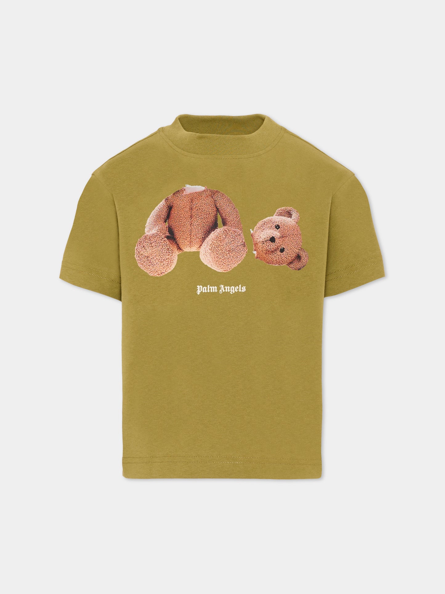 T-shirt verde per bambini con Teddy Bear,Palm Angels,F6PAJBTH061 1529