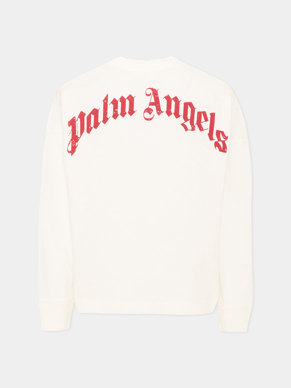 T-shirt avorio per bambini con logo,Palm Angels,F6PAJBTH141 412