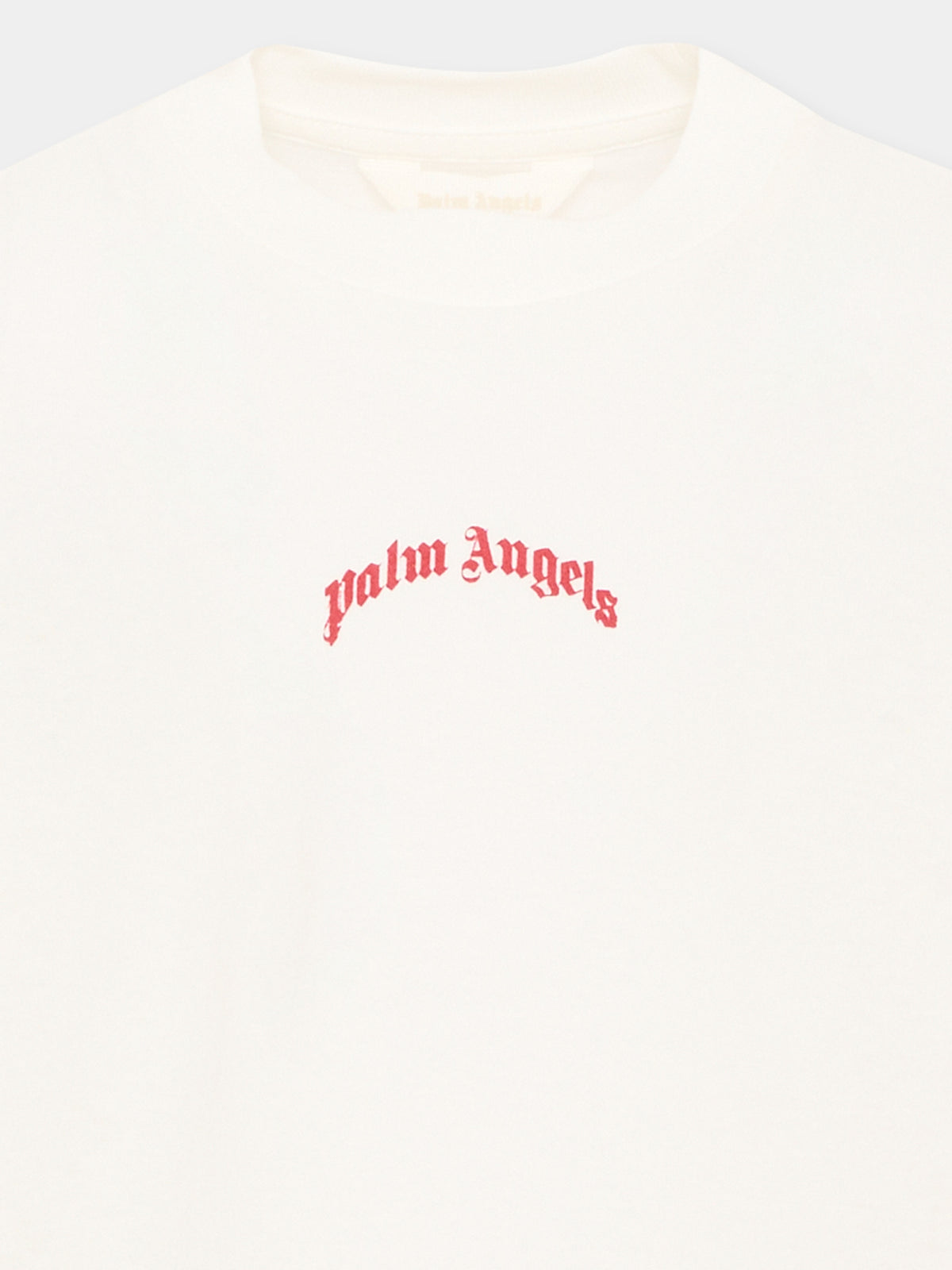 T-shirt avorio per bambini con logo,Palm Angels,F6PAJBTH141 412