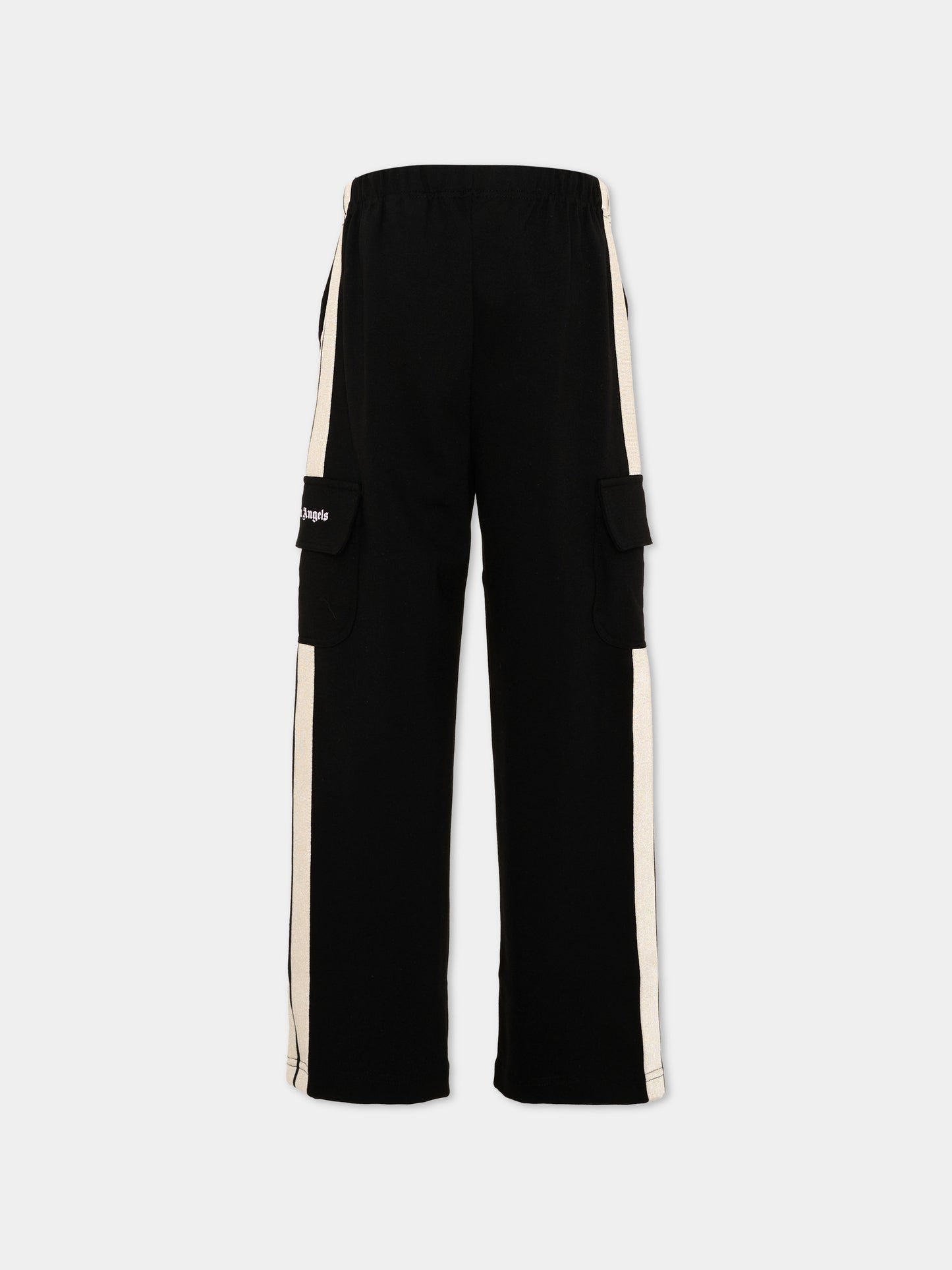 Pantalone nero per bambina con logo,Palm Angels,F6PAJGFP040 110