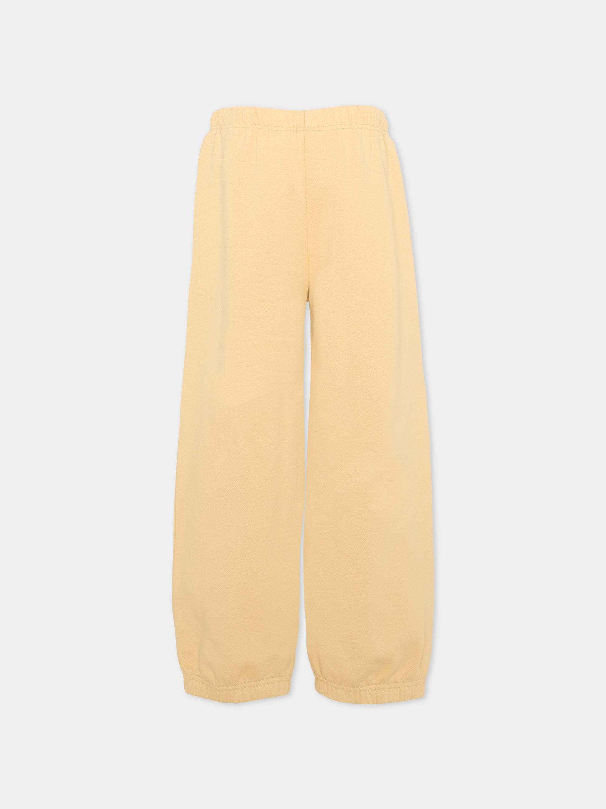 Pantaloni sportivi beige per bambina con logo,Palm Angels,F6PAJGFP054 1530