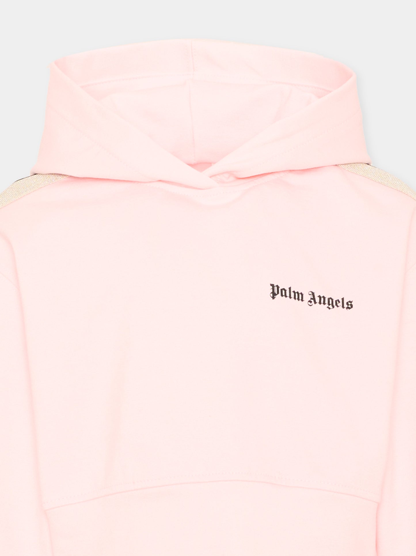 Felpa rosa per bambina con logo,Palm Angels,F6PAJGHS039 042