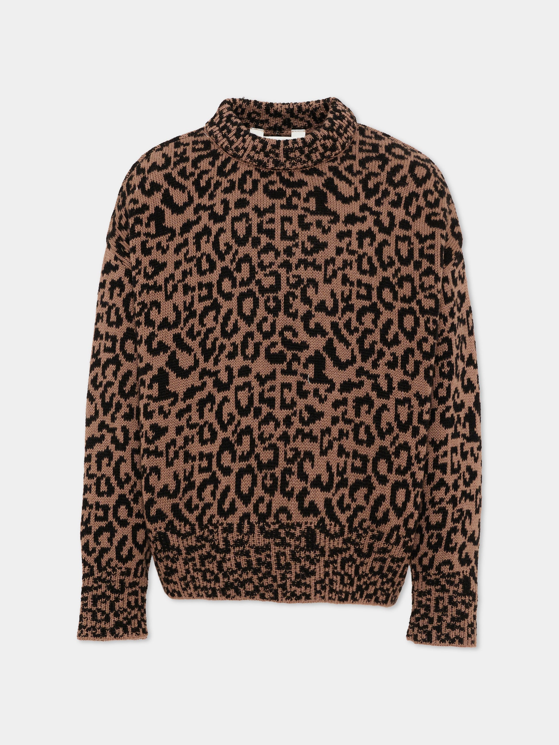 Maglione marrone per bambina con logo,Palm Angels,F6PAJGJP157 220